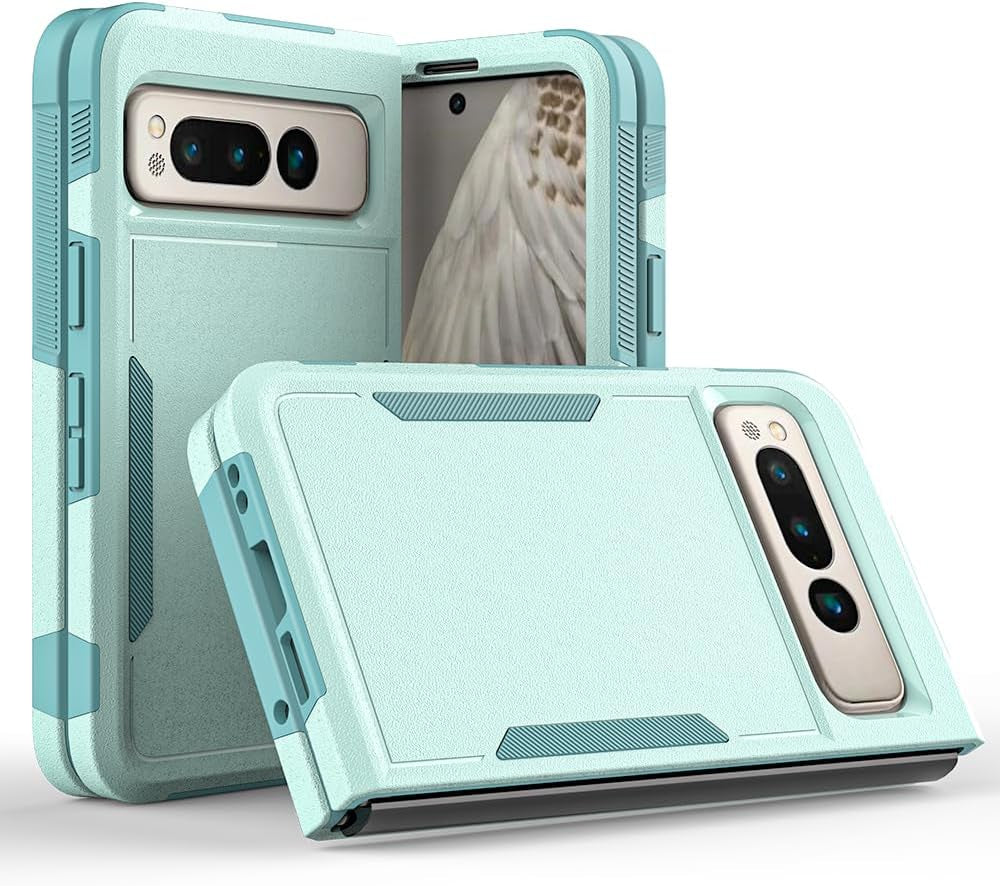 Case for Pixel Fold 5G, Shockproof, Strong and Durable Phone Protective Case for Google Pixel Fold 2023, Black  WOGROO Light Blue Pixel Fold 