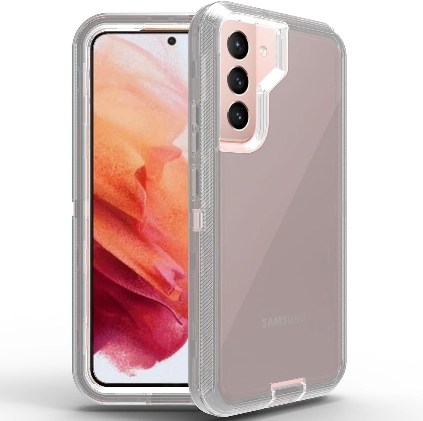 For Samsung Galaxy S22 plus Case Galaxy S22+ Case Military Drop Tested 3 in 1 Full Body Protective Cover Heavy Duty Armor Rugged Shockproof for Galaxy S22 plus S22+ Phone Case (Clear)