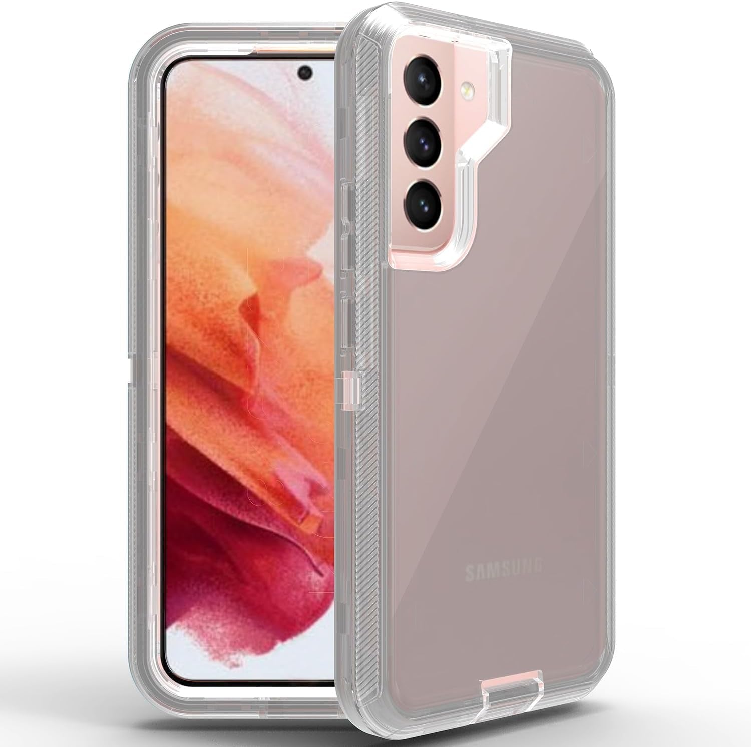 For Samsung Galaxy S22 plus Case Galaxy S22+ Case Military Drop Tested 3 in 1 Full Body Protective Cover Heavy Duty Armor Rugged Shockproof for Galaxy S22 plus S22+ Phone Case (Clear)