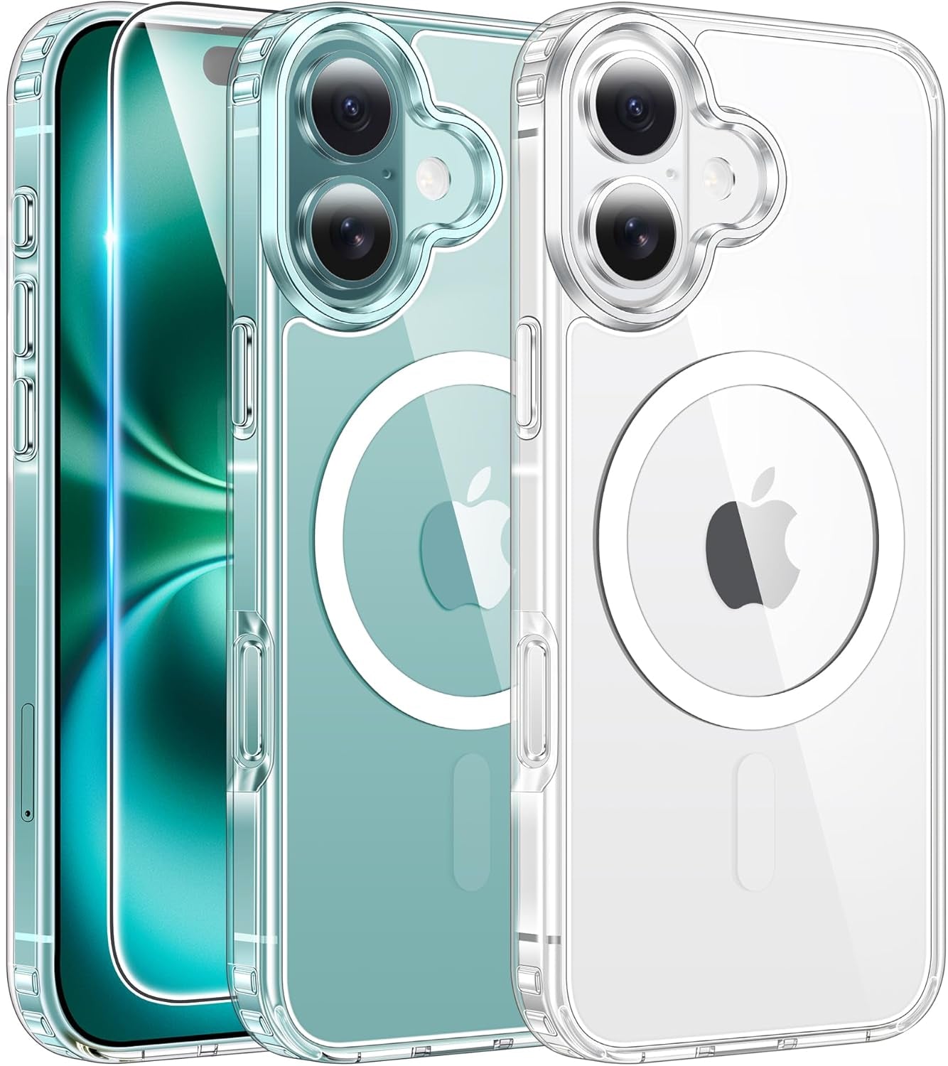 FNTCASE for Iphone 17 Pro-Max Case: Clear Magnetic Phone Cases with Screen Protector Compatible with Magsafe Slim anti Yellowing Rugged Shockproof Protective Transparent Cell Cover (A-Clear)