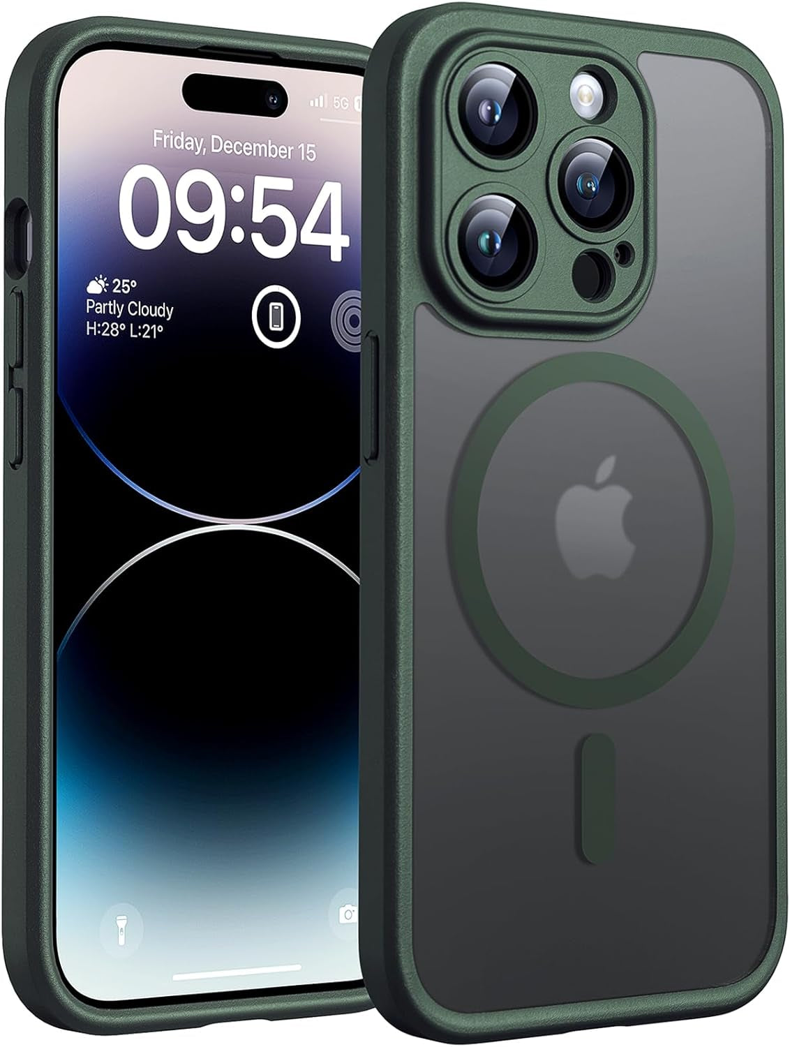 TOCOL for Iphone 17 Pro Case, Compatible with Magsafe, Full Camera Protection, Built-In Magnetic Ring, Drop Protection, Translucent Matte Phone Case for Iphone 17 Pro 6.3 Inch (Black)