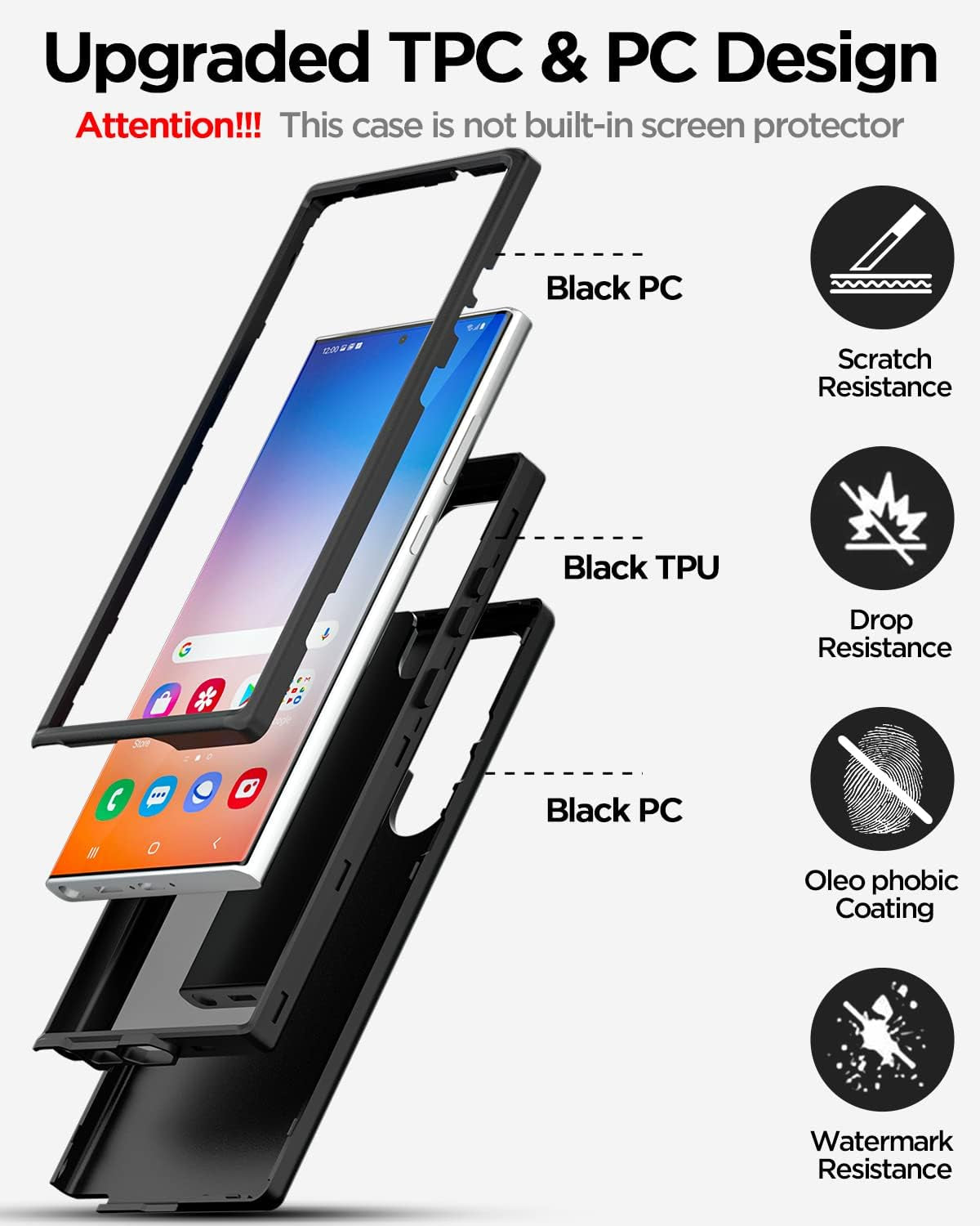 Aicase for Samsung Galaxy S23 Ultra Case 5G,Bling Shiny Glitter Girly Heavy Duty Drop Protection Shockproof 3-Layer Military Protective Phone Case for Samsung S23 Ultra 6.8" 2023