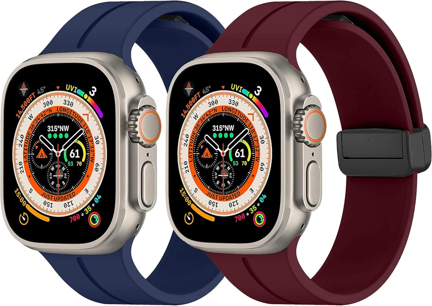 Bands for Apple Watch Strap Magnetic Lock 49Mm 45Mm 44Mm 42Mm 41Mm 40Mm 38Mm, Soft Silicon Sports Straps Compatible with Iwatch SE SE2 Series 8 7 6 5 4 3 2 1 [Watch NOT Included]