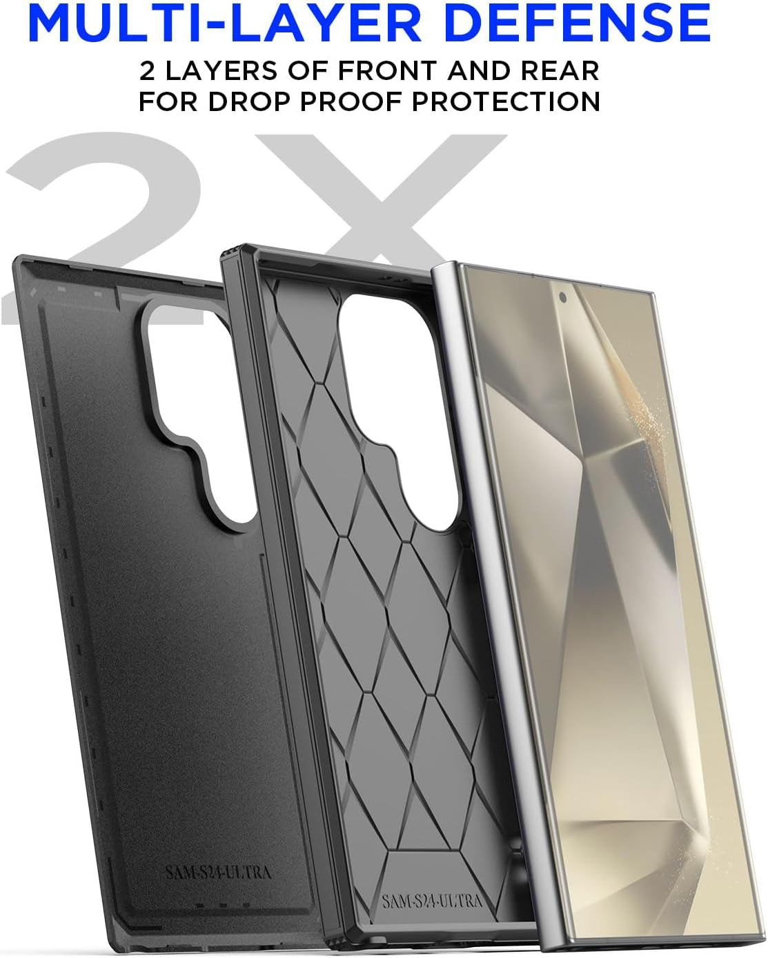 Aicase for Samsung Galaxy S24 Ultra Case with Glass Screen Protector,Heavy Duty Drop Protection Full Body Rugged Shockproof Military Protective Tough Durable Cover for Galaxy S24 Ultra 6.8" 5G 2024_1