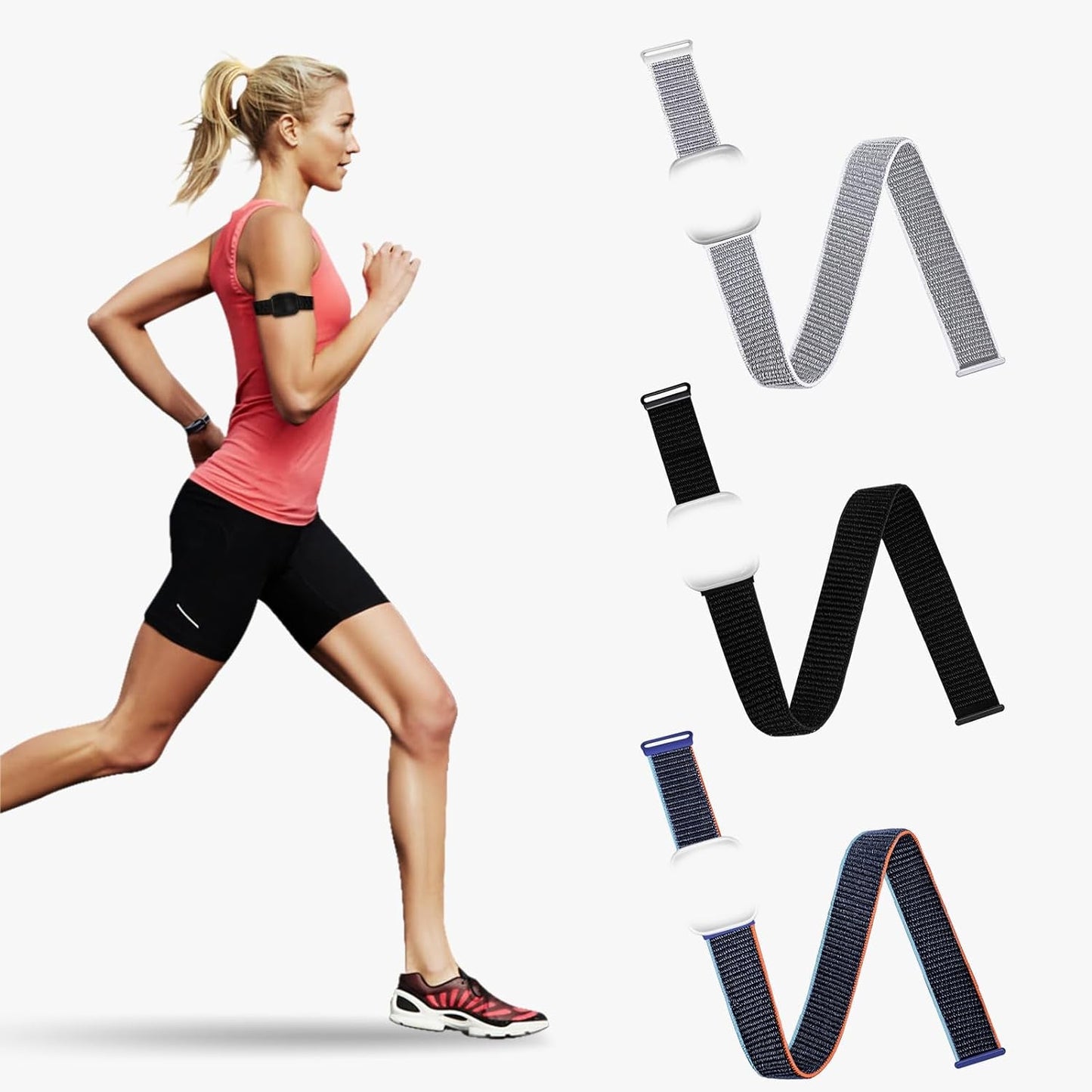 3 Pack Nylon Sport Ankle/Arm Bands Compatibel with Apple Watch Band 38Mm 40Mm 41Mm 42Mm 44Mm 45Mm 49Mm Ultra Iwatch Series 8 7 6 SE 5 4 3 2 1,Elastic Braided Arm Bands for Women