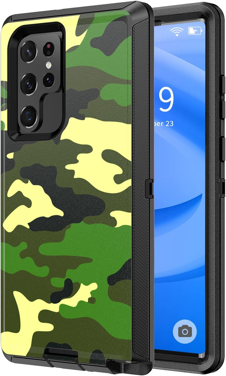 For Galaxy S22 Case, Rugged Shockproof Military Grade Bumper Phone Cover Armor Heavy Duty for Samsung Galaxy S22 (Teak/Light Green)