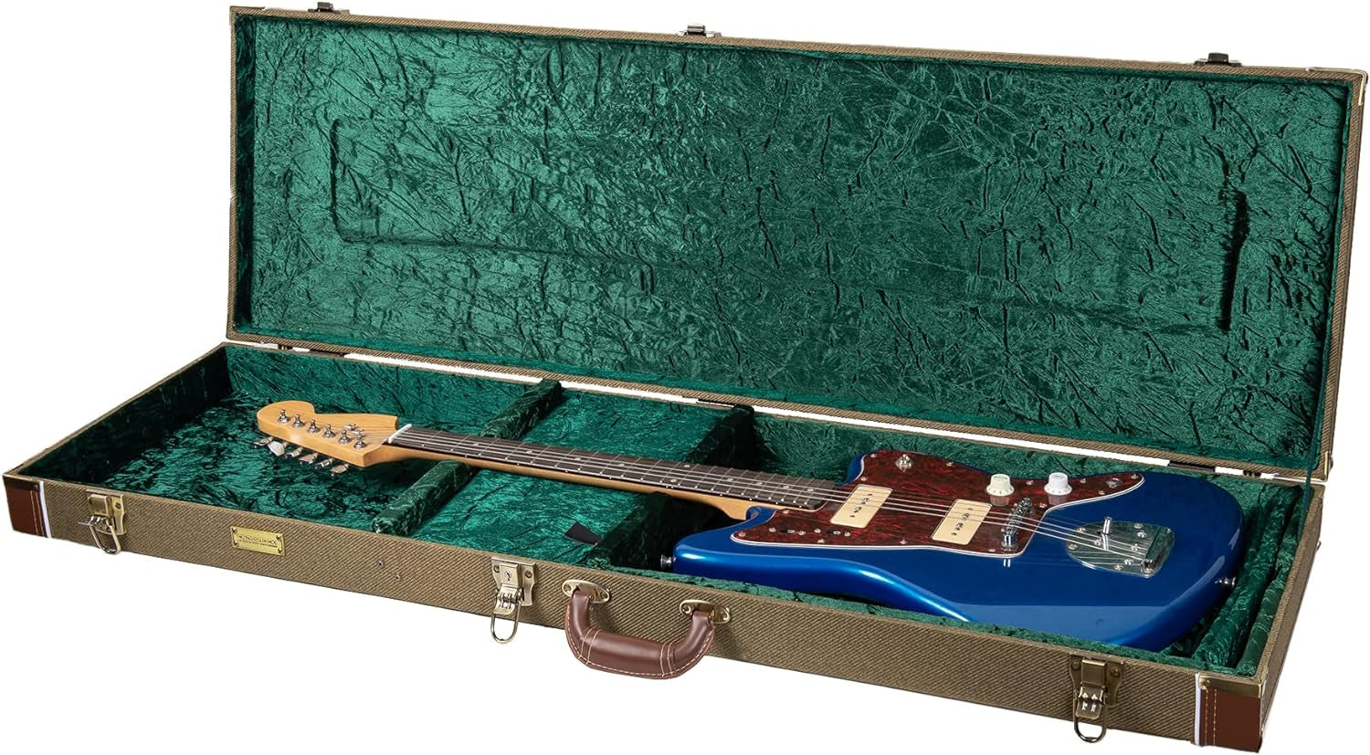 Crossrock Hard-Shell Wood Case for Les Paul Electric Guitars with Removable Shoulder Straps-Tweed(Crw700Ltw)  Crossrock Green Jazzmaster 