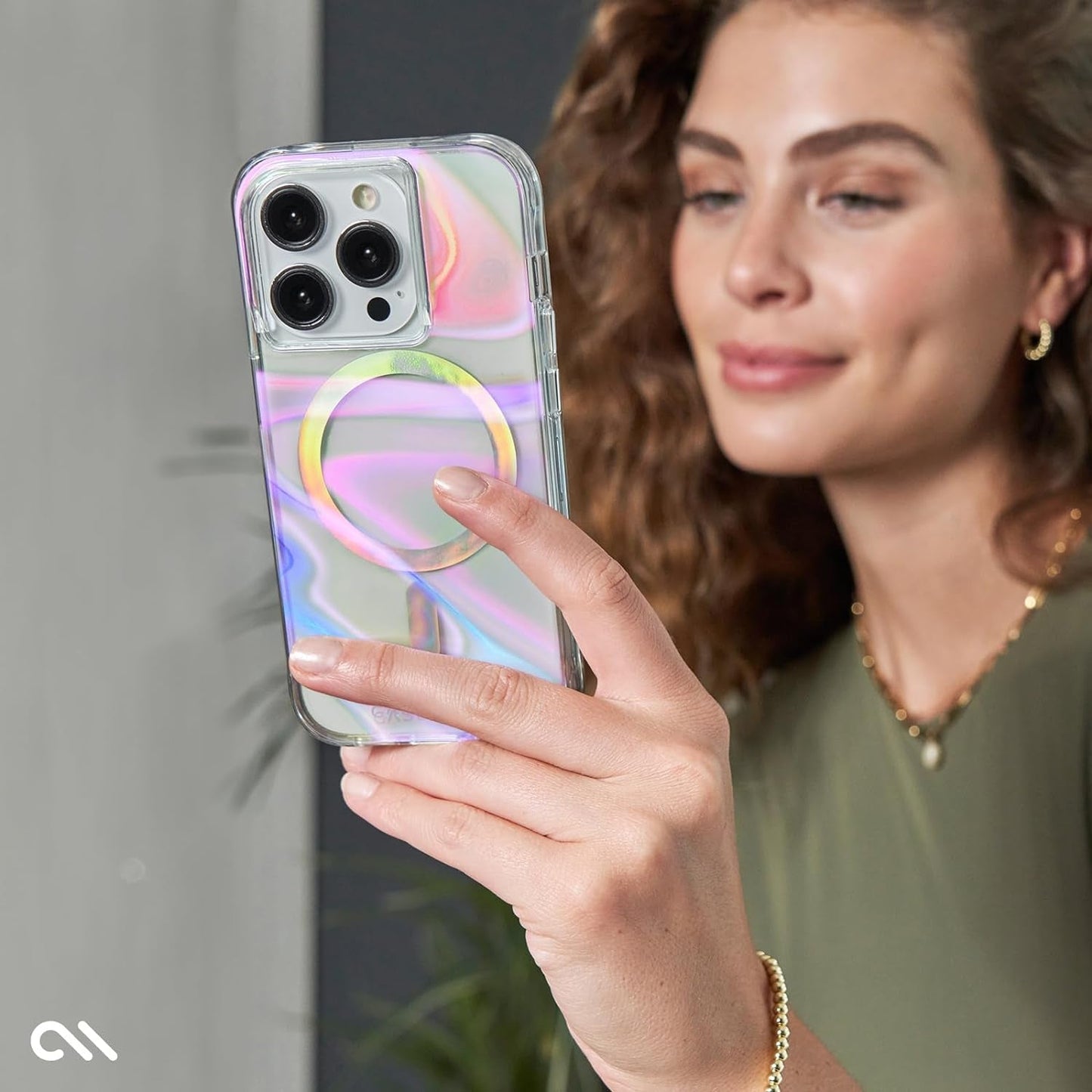 Case-Mate Iphone 15 Pro Case - Soap Bubble [12Ft Drop Protection] [Compatible with Magsafe] Magnetic Cover with Iridescent Swirl Effect for Iphone 15 Pro 6.1", Slim, Shockproof, Anti-Scratch Tech  Case-Mate   