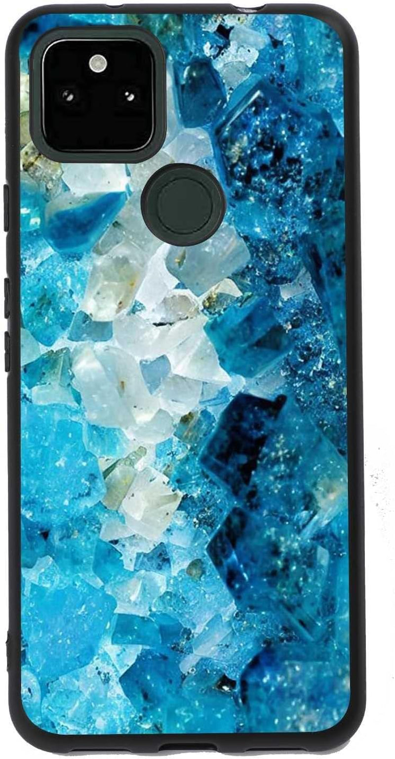 Compatible with Google Pixel 5A 5G Anime Case, Anime Nature Landscape Collage Pattern for Google Case Men Women, Soft Silicone Trendy Shockproof Case for Google  taciengbo Blue Pretty Quartz  