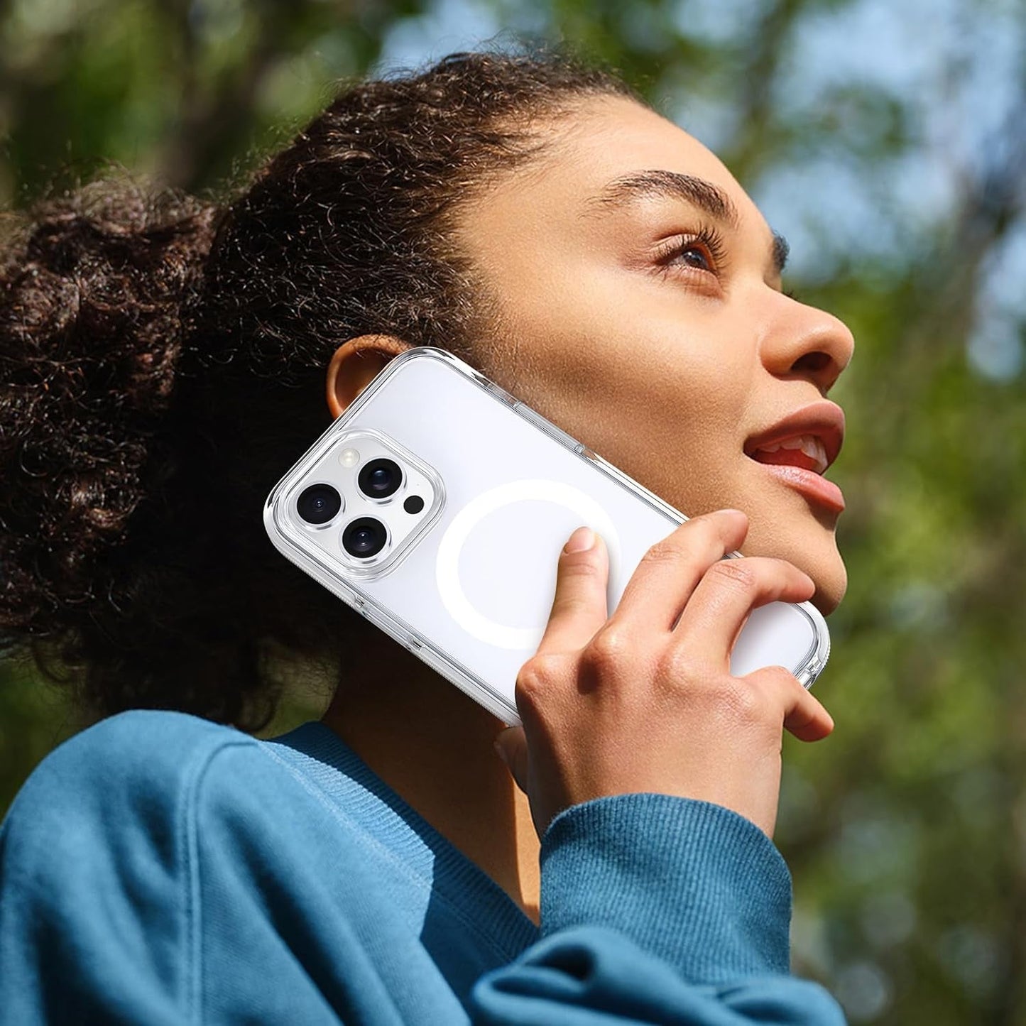 MILPROX Compatible with Iphone 15 Pro Max Case - Compatible with Magsafe - Magnetic Clear Trasparent Design - Non-Yellowing Anti-Slip - Shockproof Bumper Phone Cover - White  MILPROX   