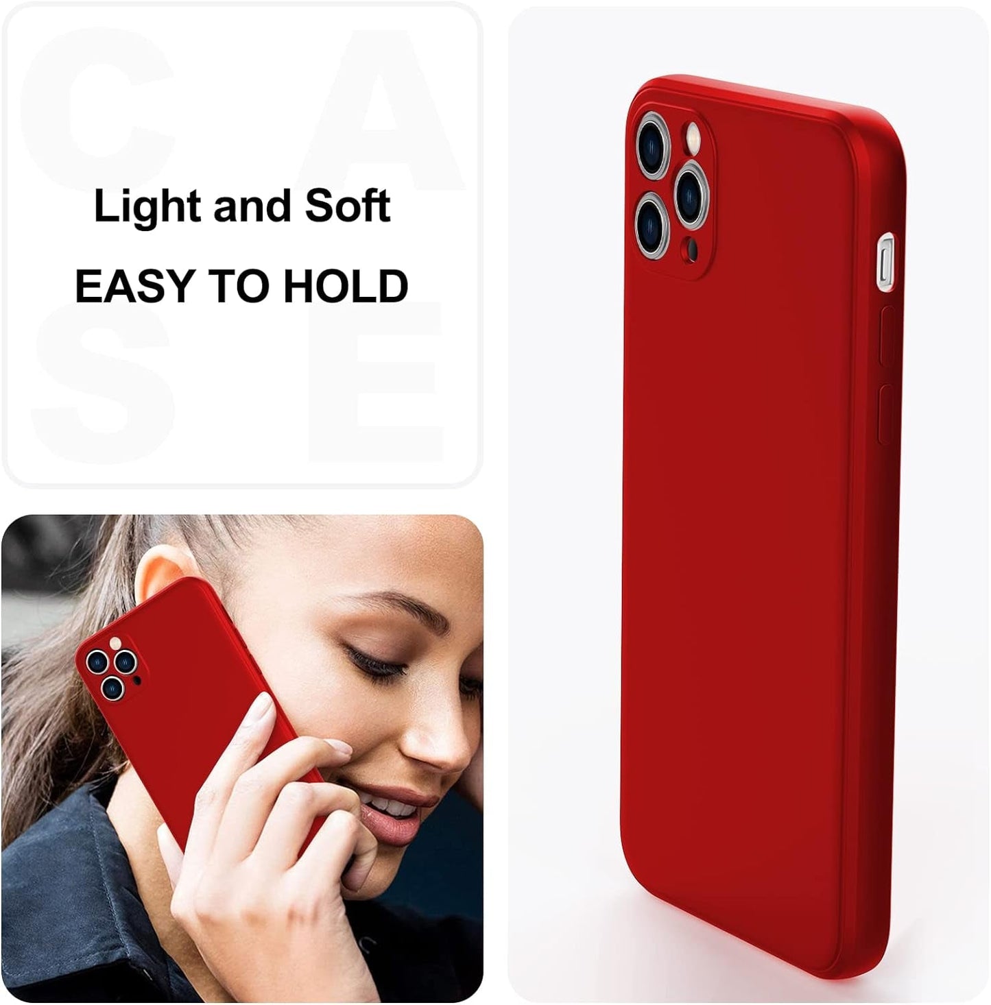 For Samsung Galaxy A53 5G Case, Thin Liquid Silicone Case,Shockproof,Slim Thin Phone Case for Galaxy A53 5G, Full Body Screen Camera Protective Cover-Red 2-Sam A53-03