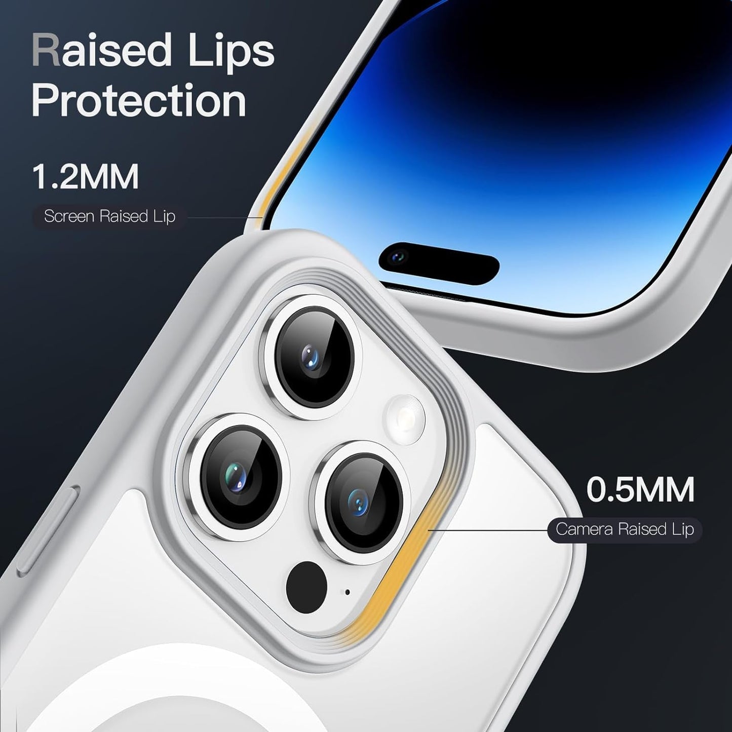 Jetech Magnetic Case for Iphone 14 Pro Max 6.7-Inch Compatible with Magsafe, Translucent Matte Back Slim Shockproof Phone Cover (Silver)  JETech   