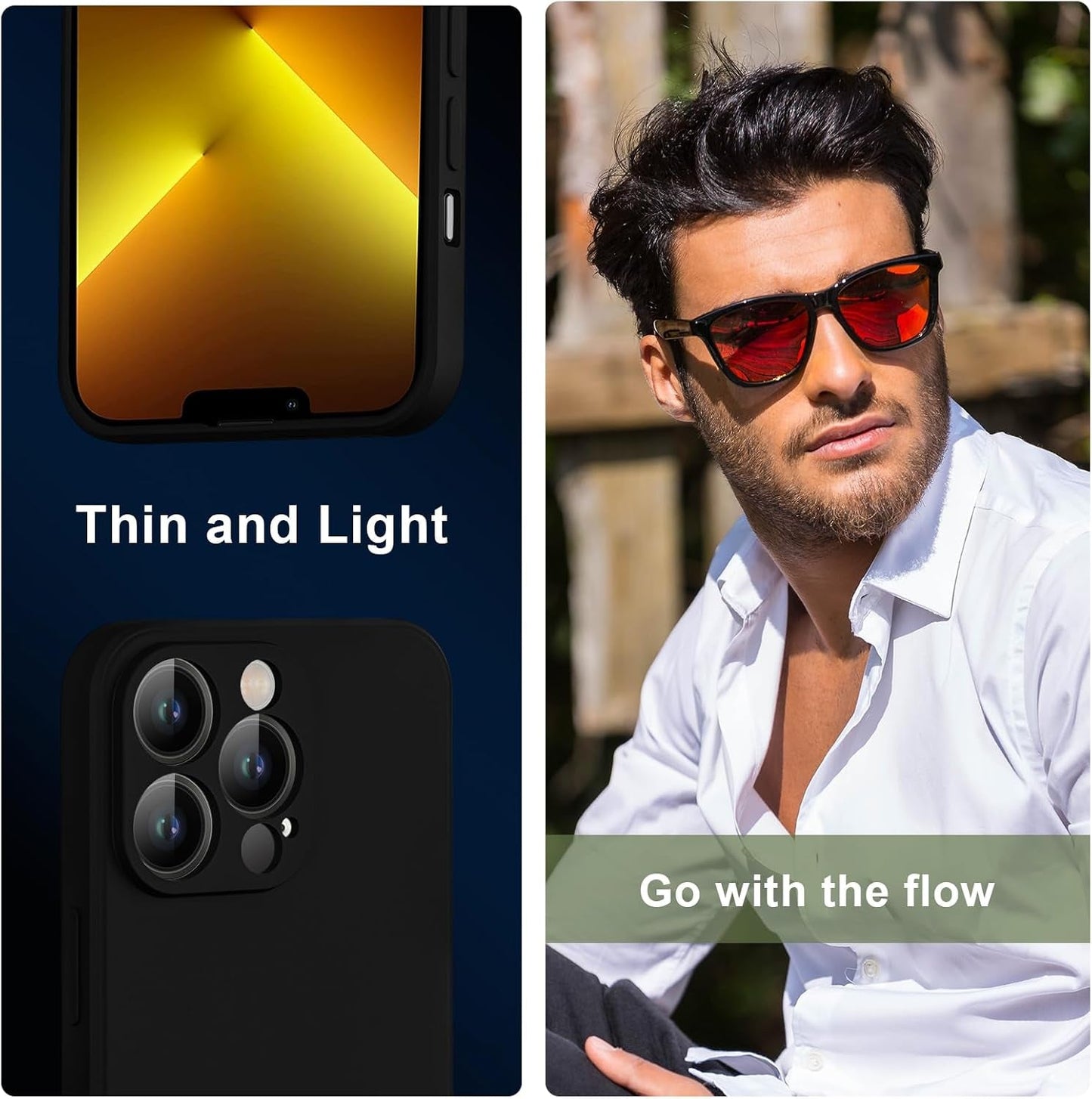 For Samsung Galaxy A53 5G Case,[Silky Touch Premium Liquid Silicone][Camera Protection] [Soft Anti-Scratch Microfiber Lining],Slim Soft Shockproof Phone Case,Black 1-Sam A53-01