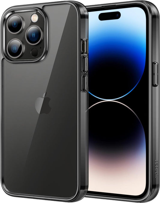 Jetech Case for Iphone 14 Pro Max 6.7-Inch, Non-Yellowing Shockproof Phone Bumper Cover, Anti-Scratch Clear Back (Black)  JETech   