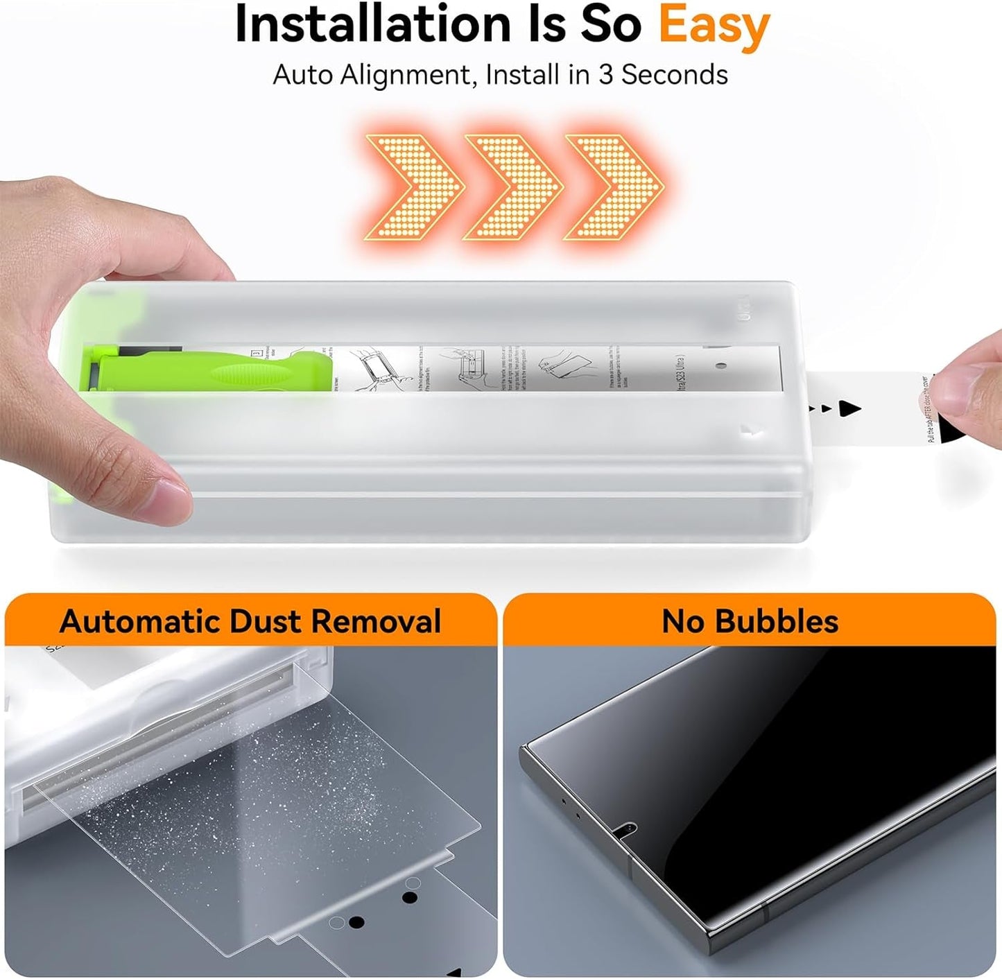 2 Pack for Samsung Galaxy S23 Ultra / S22 Ultra 6.8” Privacy Screen Protector [Non-Glass] Auto Alignment, Bubble-Free, Fingerprint ID Support, Full Coverage Anti-Spy PET Film, Case Friendly