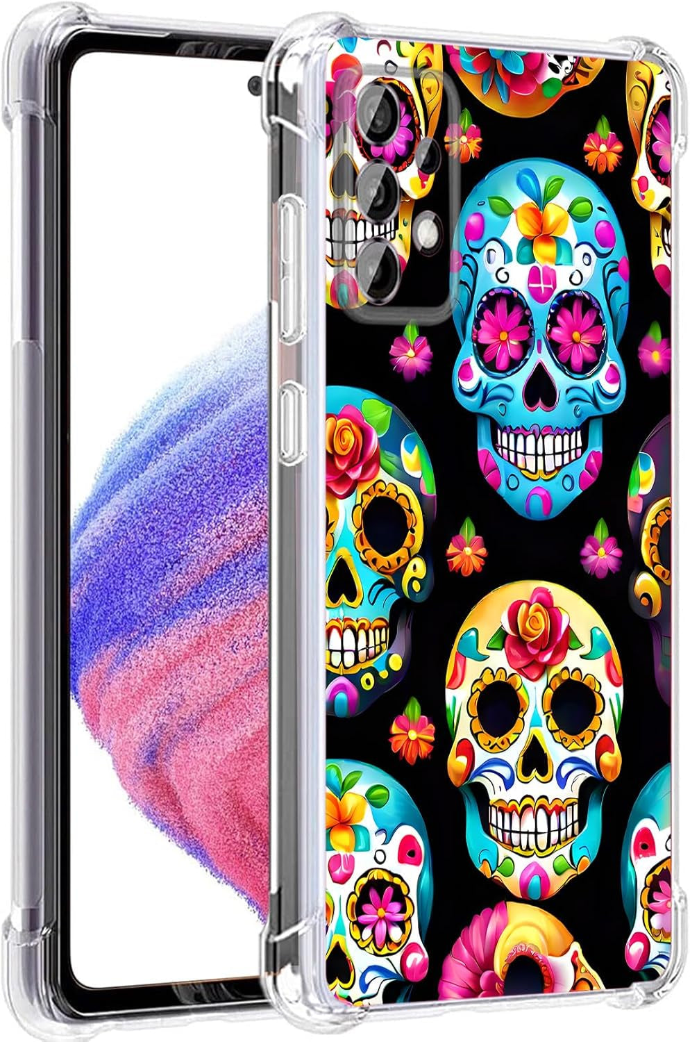 Galaxy A53 5G Case, Plum Blossom Flower Drop Protection Shockproof Case TPU Full Body Protective Scratch-Resistant Cover for Samsung Galaxy A53 5G