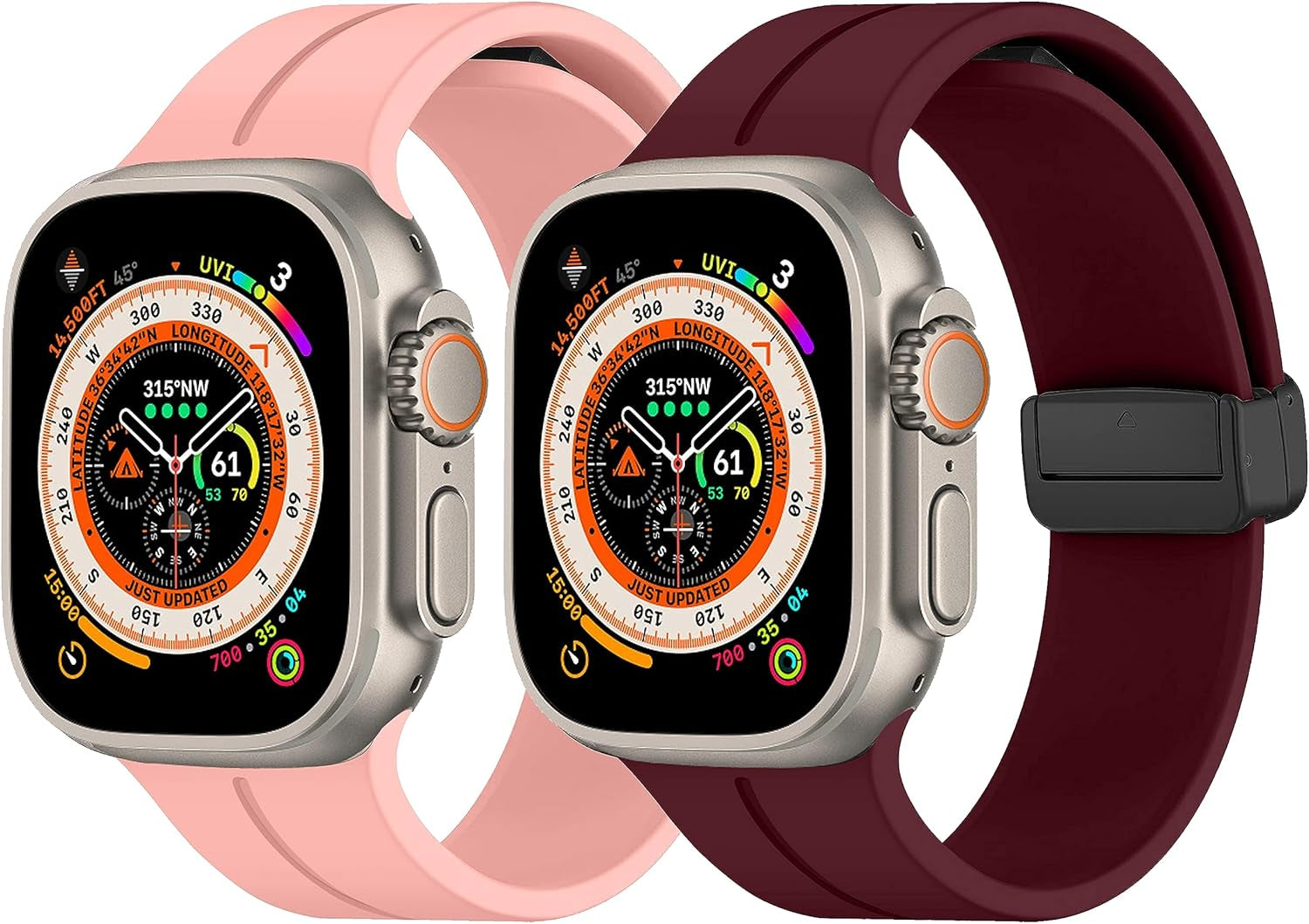 Bands for Apple Watch Strap Magnetic Lock 49Mm 45Mm 44Mm 42Mm 41Mm 40Mm 38Mm, Soft Silicon Sports Straps Compatible with Iwatch SE SE2 Series 8 7 6 5 4 3 2 1 [Watch NOT Included]