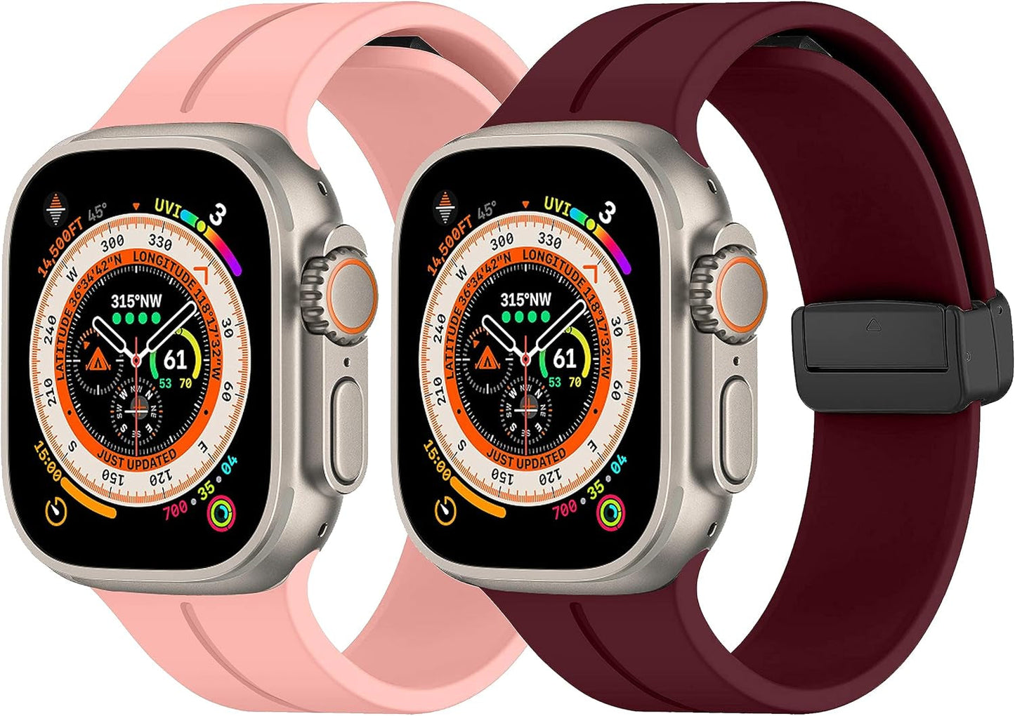 Bands for Apple Watch Strap Magnetic Lock 49Mm 45Mm 44Mm 42Mm 41Mm 40Mm 38Mm, Soft Silicon Sports Straps Compatible with Iwatch SE SE2 Series 8 7 6 5 4 3 2 1 [Watch NOT Included]