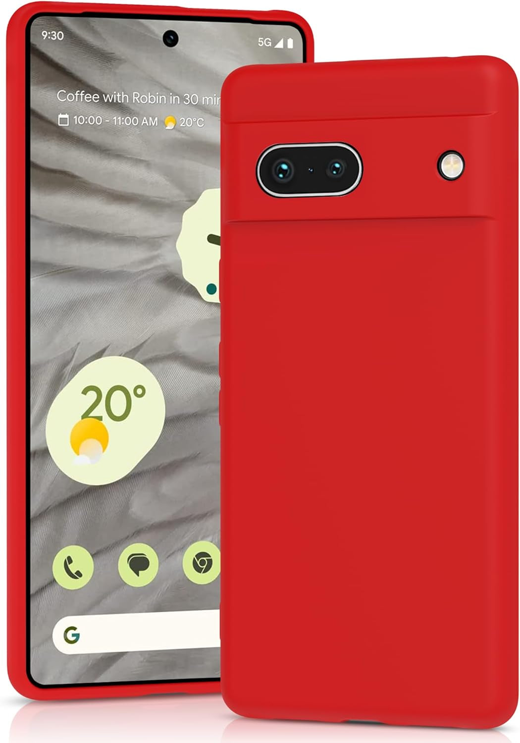 YATWIN Silicone Case for Google Pixel 7A 5G, Soft-Touch, Shockproof, Dustproof, Antiskid Full Body Armour Phone Cover for Google Pixel 7A 5G - Dark Green  YATWIN Red Pixel 7A 