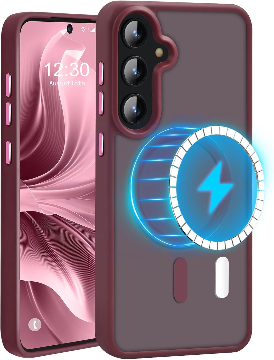 Advanced Magnetic for Samsung Galaxy S22 plus Case Slim Protective [Mil-Grade Drop Tested & Compatible for Magsafe] Translucent Matte PC Back TPU Frame Thin Shockproof Case S22 Plus-Lavender Blue