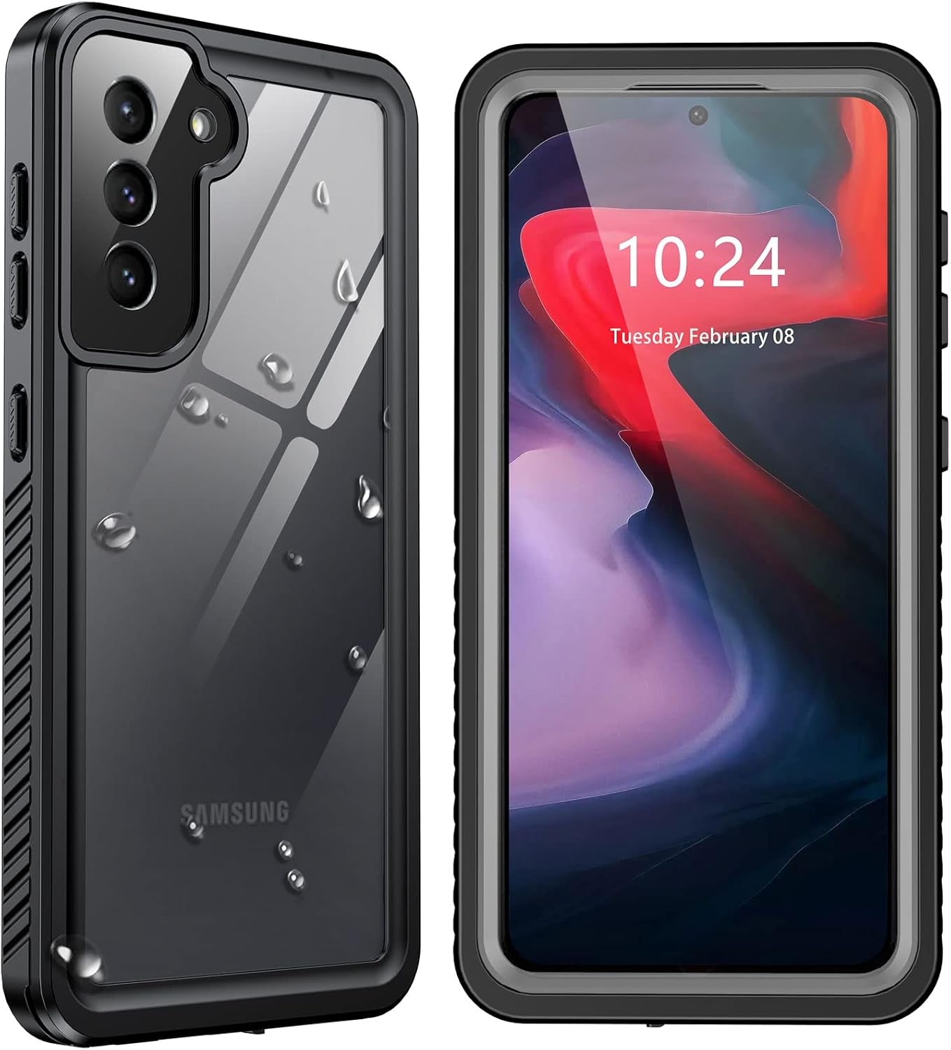 For Samsung Galaxy S22+Plus Case Waterproof Shockproof,Galaxy S22 plus Case with Built-In Screen Protector 360 Full Body Heavy Rugged Samsung S22+Plus Protective Case(Blue/Clear)