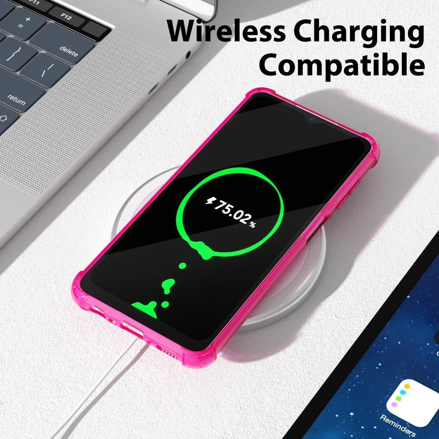 For Samsung Galaxy A53 5G Case Clear, Neon Bright Vibrant Color, Transparent Jelly Protective Silicone Phone Case for Women Girly Cute, Thin Slim Fit Soft Flexible TPU Bumper, Hot Pink