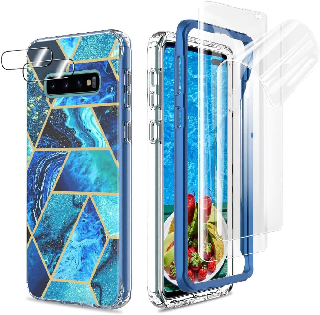 For Samsung Galaxy S22 Ultra Case with Screen Protector, 360 Rotate Ring Kickstand [Work with Magnetic Car Mount], Military Grade Shockproof Phone Case for Samsung S22 Ultra 6.8 Inch, Turquoise