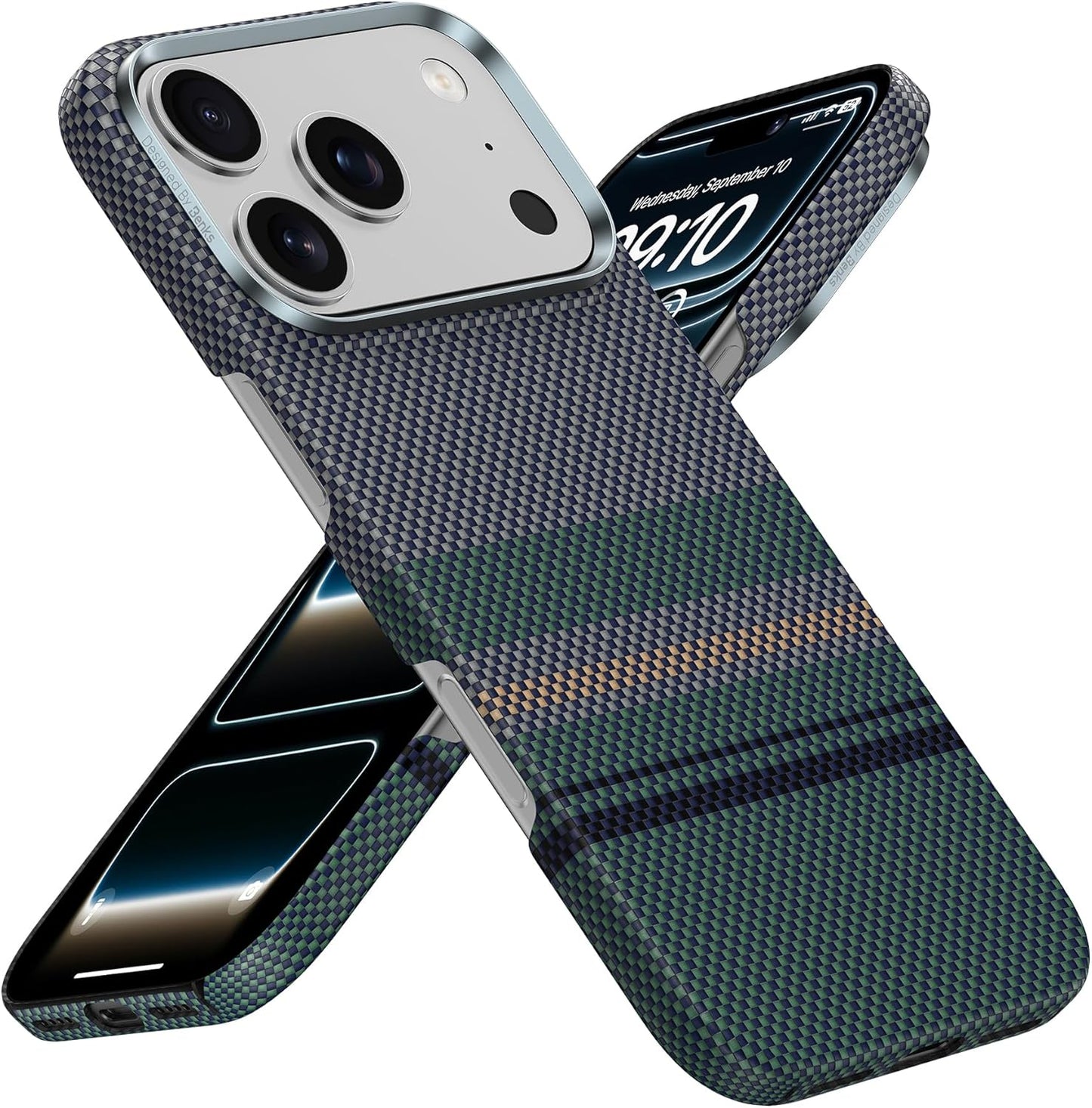 BENKS Armorair Case for Iphone 17 Pro Max, Compatible with Magsafe, Ultra Slim & Lightweight Minimalist Case Built with Dupont Kevlar Aramid Fiber, Black