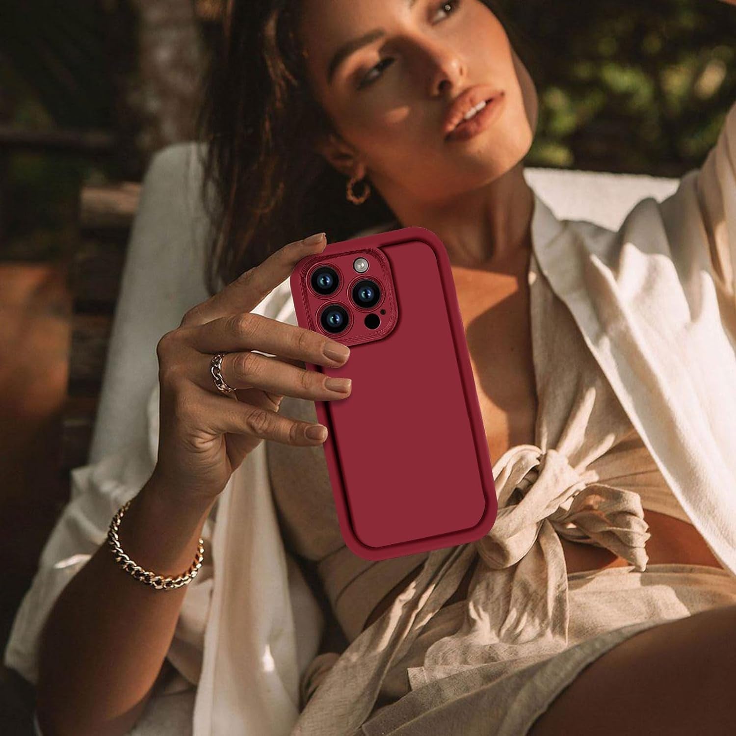 Aitipy Compatible with Iphone 13 Pro Max Case, Slim Soft Gel Rubber TPU Material, Full Camera Protection, Shockproof Protective Phone Case for Women Girls Boys (Red Wine)  Aitipy   