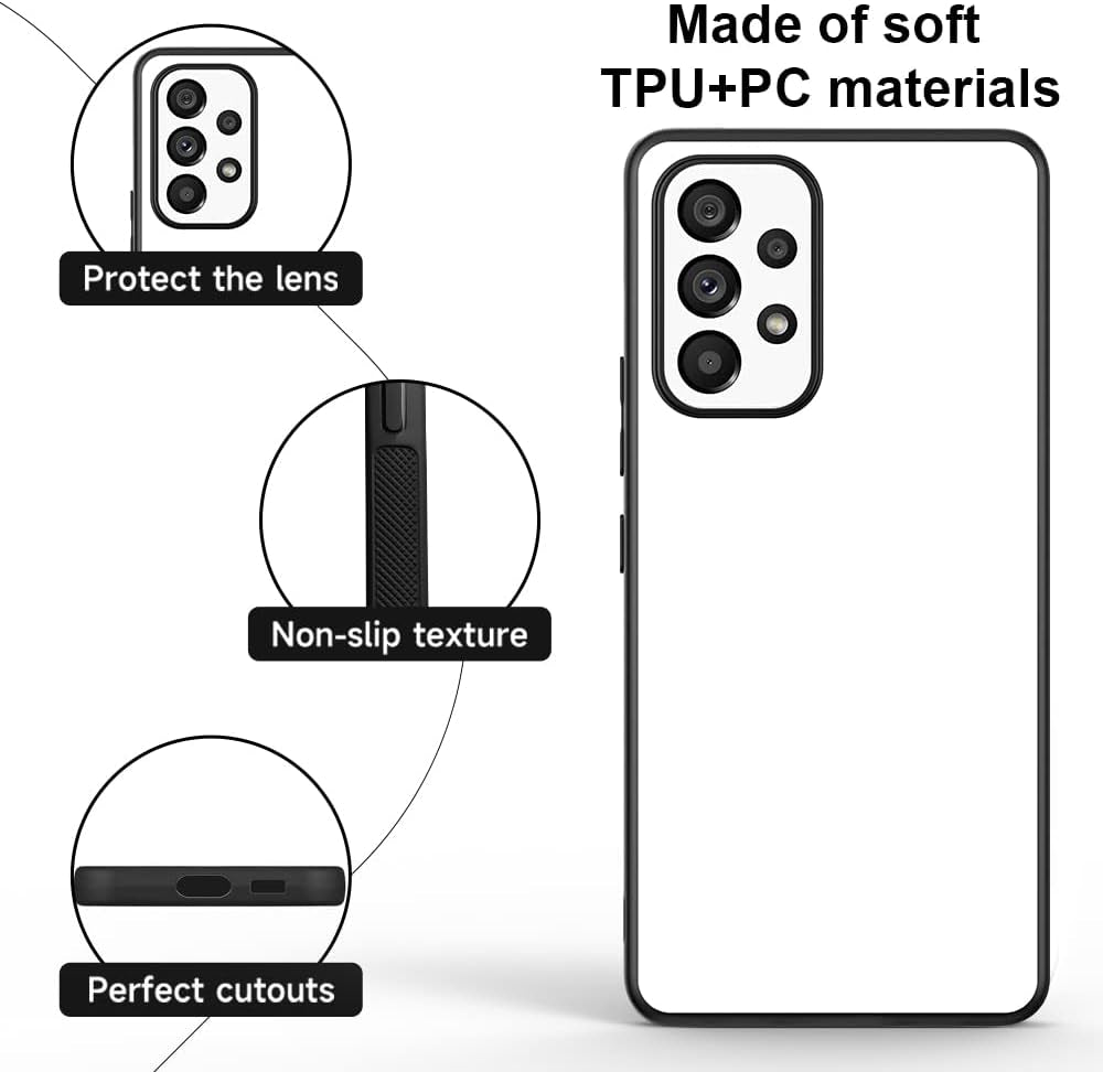 5 PCS Galaxy A53 Case,Sublimation Blank Phone Case for Samsung Galaxy A53,Soft TPU + Hard PC Anti-Scratch Anti-Slip Shockproof Protective Cover Case for Galaxy A53 5G