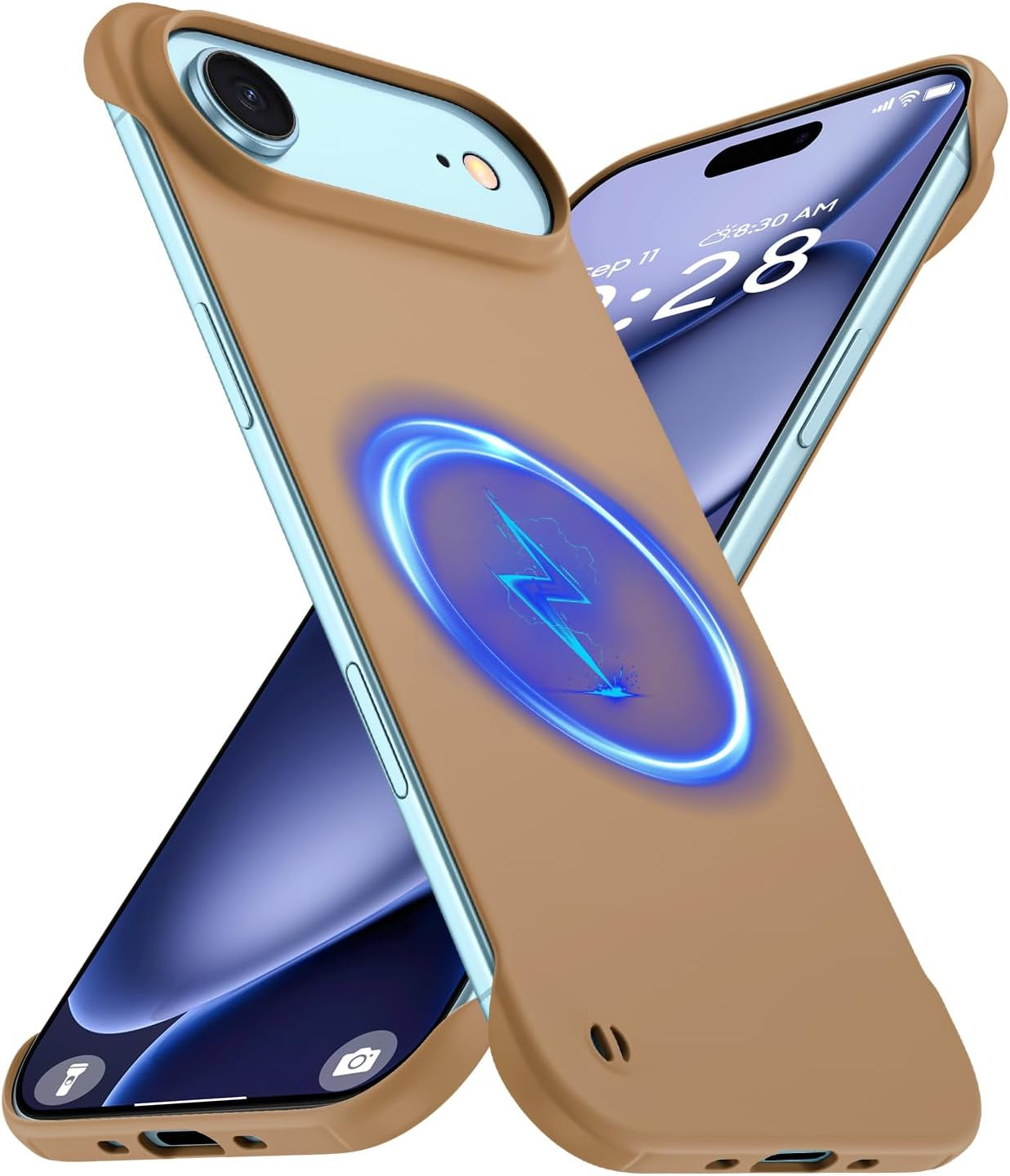 Magnetic Slim Case Fit for Iphone 17 Pro Max Phone Case 6.9"(2025) Ultra-Thin Lightweight Durable Frameless Matte Hard for Magsafe Cover Case with Pull Ring Shockproof Non Slip Rope-Black