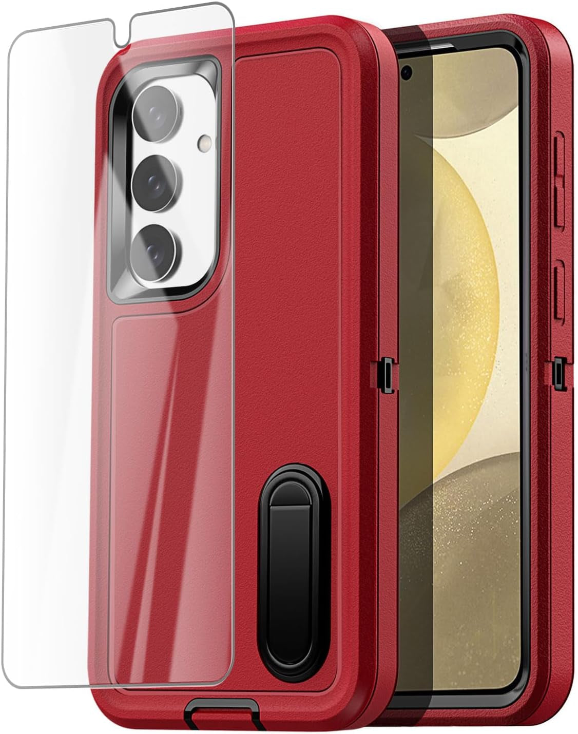 Aicase for Samsung Galaxy S24 Case 5G Built-In Stand with Glass Screen Protector,Heavy Duty Drop Protection Full Body Rugged Shockproof Military Protective Tough Durable Cover for Galaxy S24_6