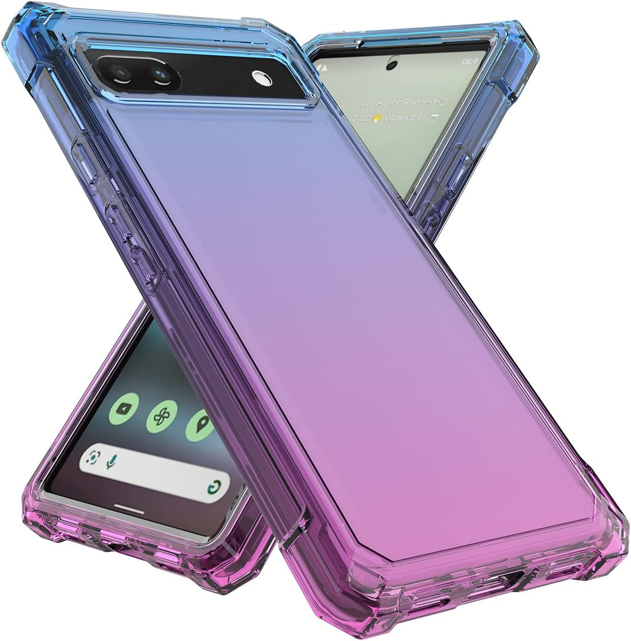 Ailiber Case for Pixel 6A, Google Pixel 6A Phone Case with Screen Protector, 2 Layer Structure Protection, Shockproof Corner TPU Bumper, Heavy Duty Rugged Silicone Phone Cover for Pixel 6A-Blue Pink  Ailiber   