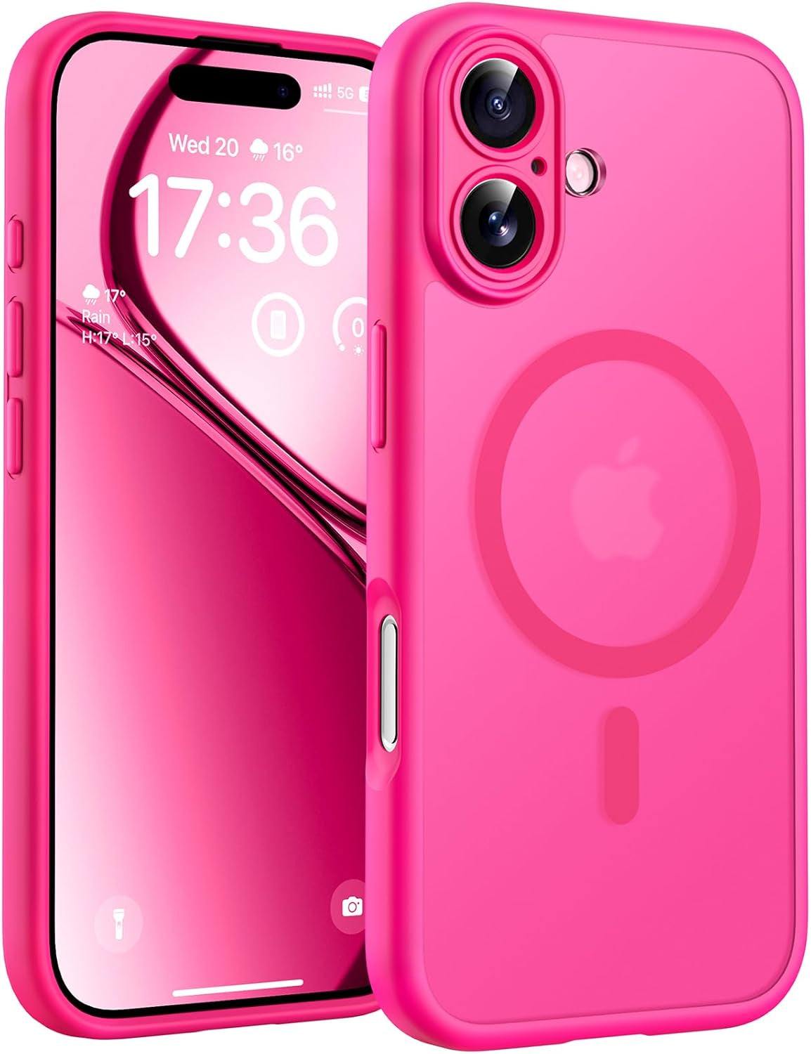 TOCOL for Iphone 17 Pro Case, Compatible with Magsafe, Full Camera Protection, Built-In Magnetic Ring, Drop Protection, Translucent Matte Phone Case for Iphone 17 Pro 6.3 Inch (Black)