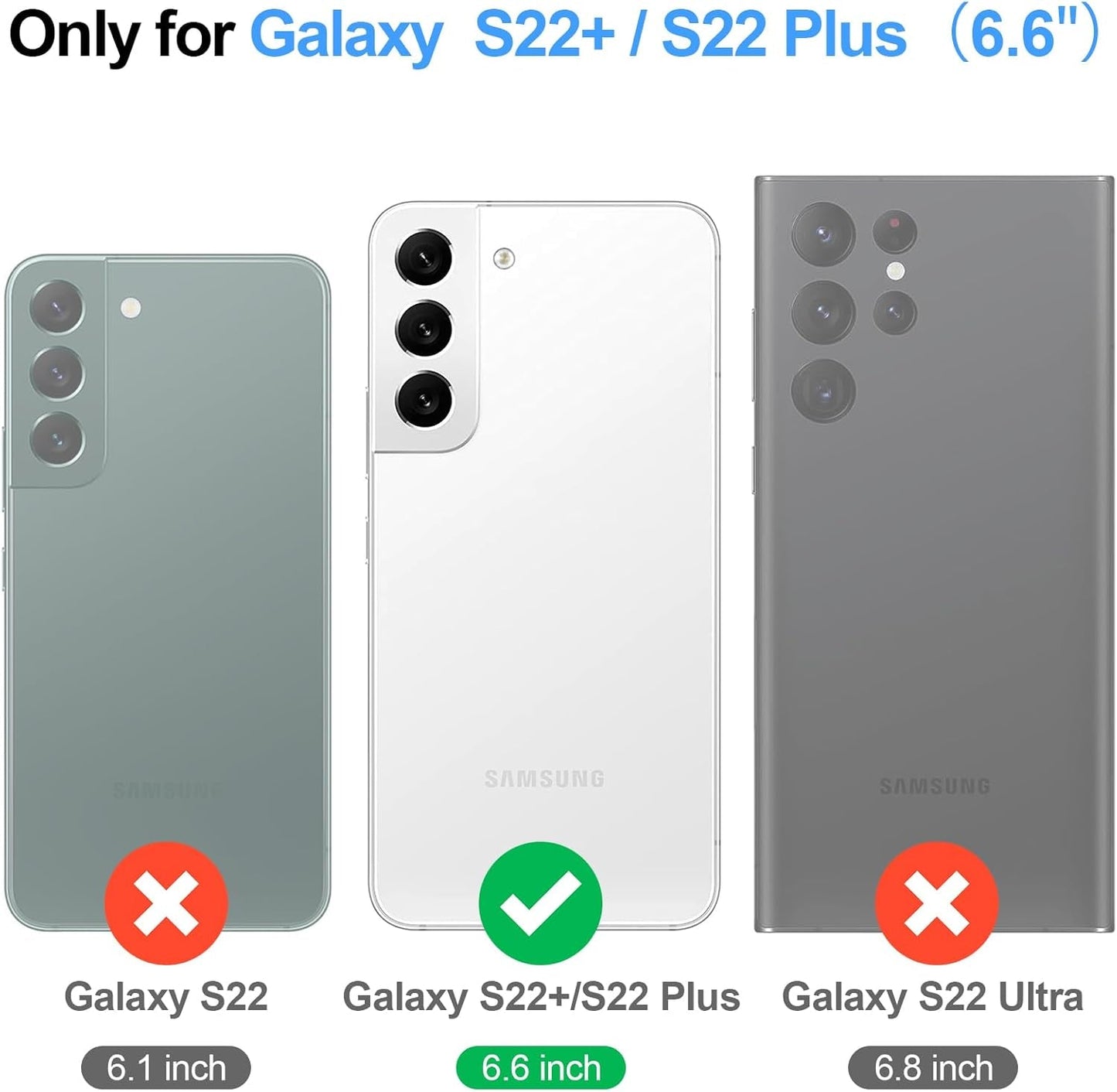 Antsturdy Samsung Galaxy S22+/S22 plus Case Wallet with Card Holder for Women Men,Galaxy S22+/S22 plus Phone Case RFID Blocking PU Leather Flip Cover with Strap Zipper Credit Card Slots,Light Purple