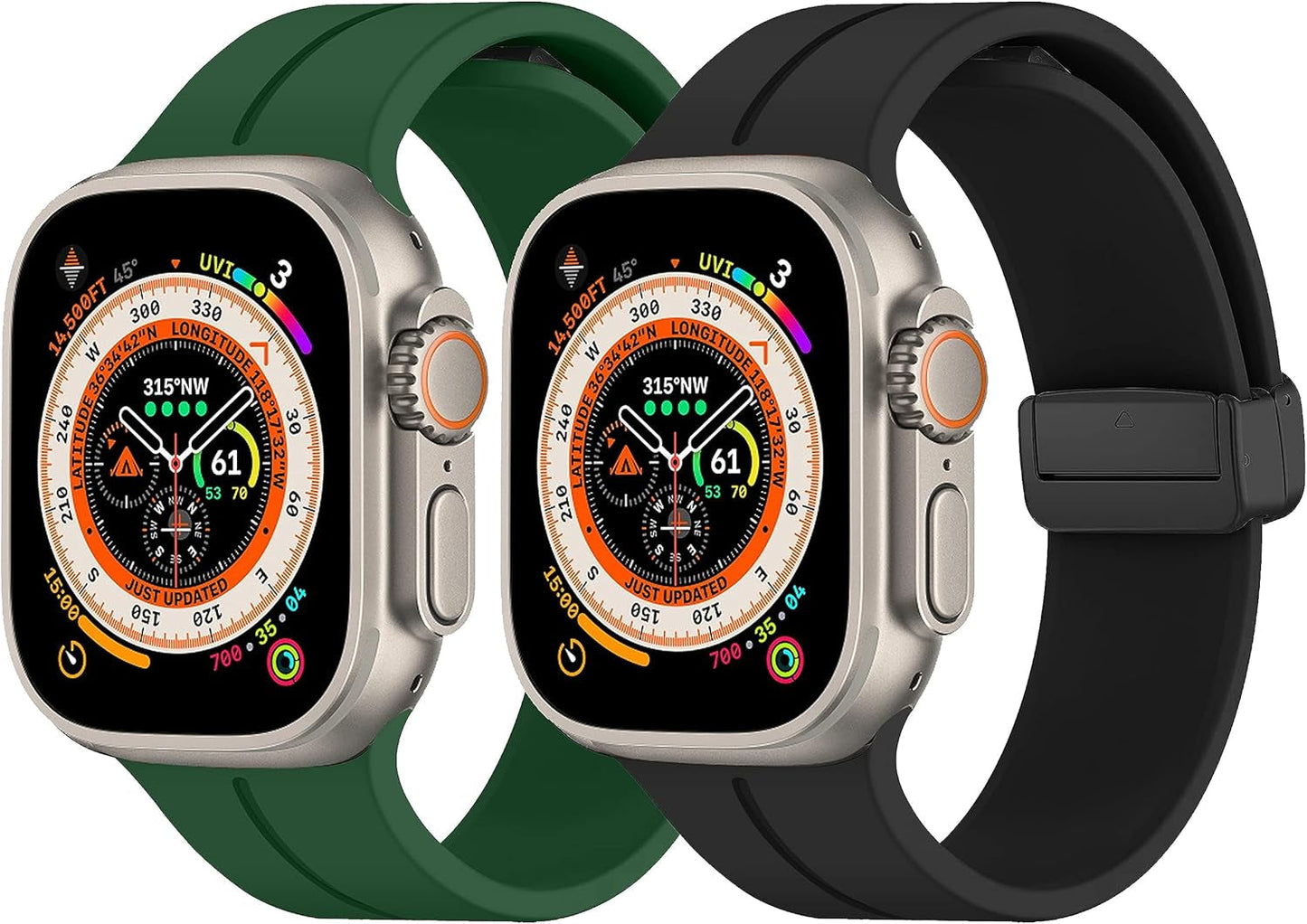 Bands for Apple Watch Strap Magnetic Lock 49Mm 45Mm 44Mm 42Mm 41Mm 40Mm 38Mm, Soft Silicon Sports Straps Compatible with Iwatch SE SE2 Series 8 7 6 5 4 3 2 1 [Watch NOT Included]