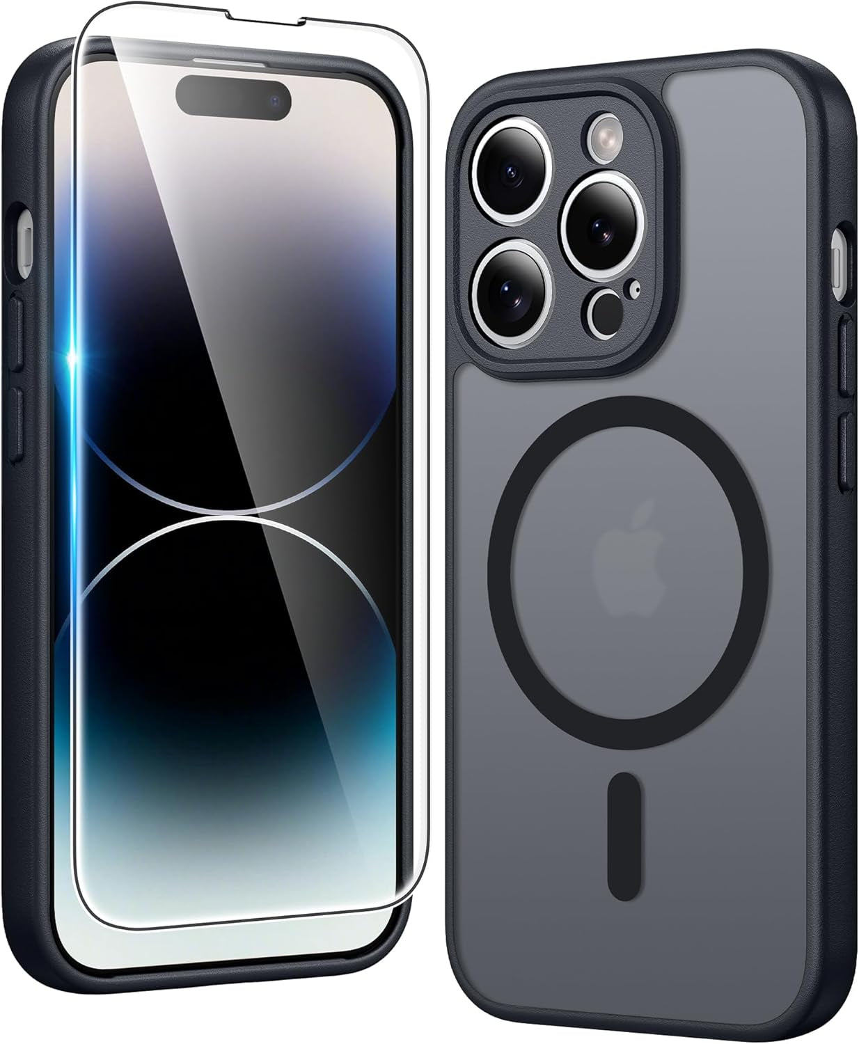 FNTCASE for Iphone 17 Pro-Max Case: Clear Magnetic Phone Cases with Screen Protector Compatible with Magsafe Slim anti Yellowing Rugged Shockproof Protective Transparent Cell Cover (A-Clear)