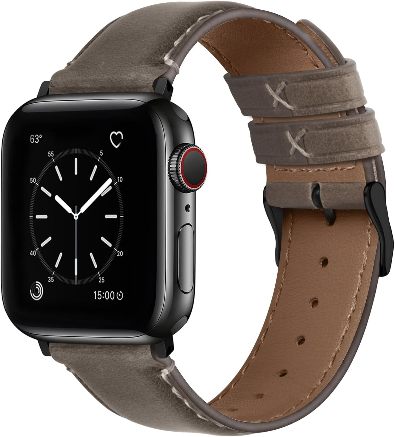 Fullmosa Retro Leather Bands Compatible with Apple Watch 38Mm 40Mm 41Mm for Men Women, Top Grain Real Leather Strap for Iwatch Series 9/8/7/6/5/4/3/2/1/SE/SE2, Brown+Black Buckle