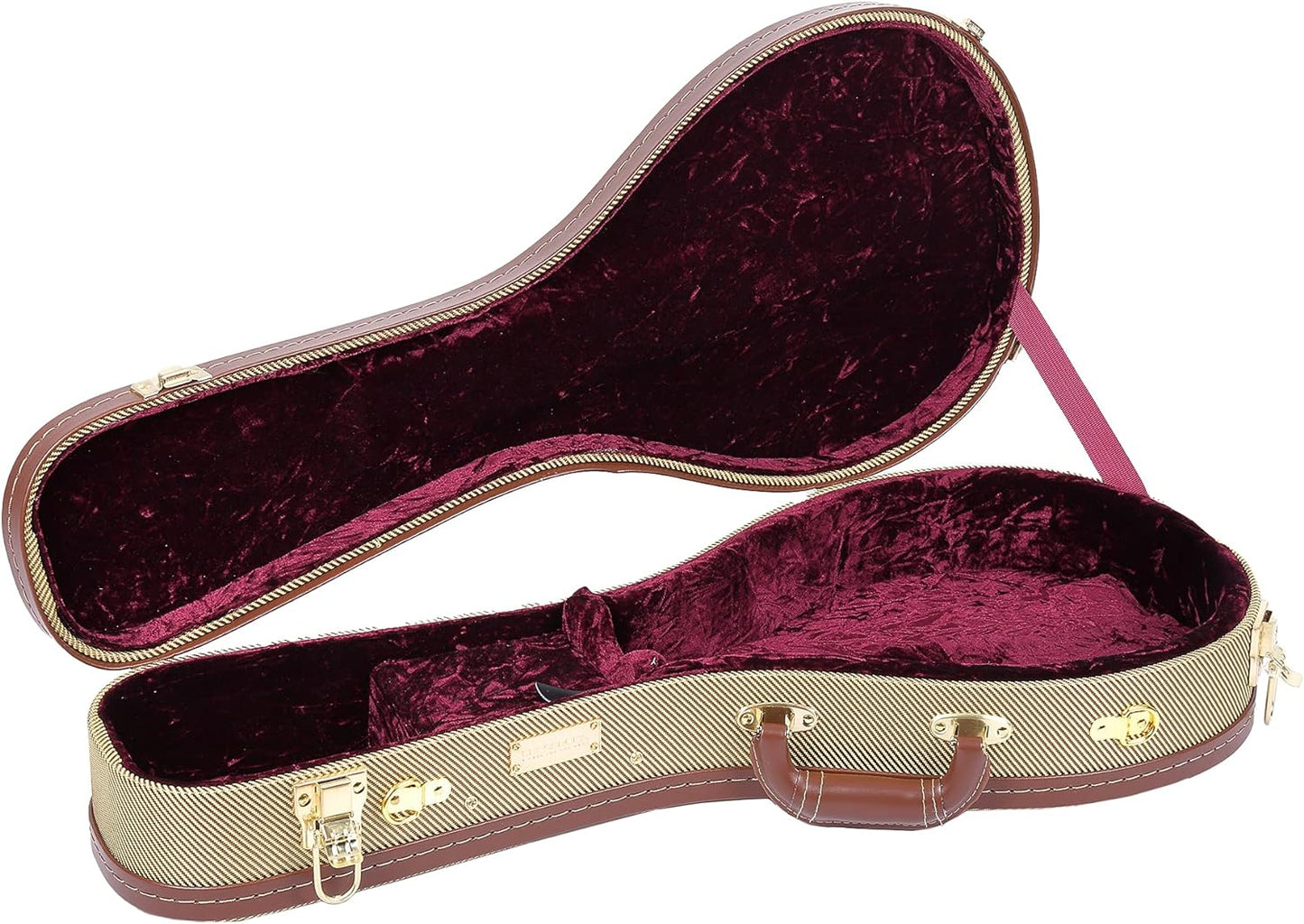Crossrock Hard-Shell Wood Case for Les Paul Electric Guitars with Removable Shoulder Straps-Tweed(Crw700Ltw)  Crossrock Tweed A-Style Mandolin 