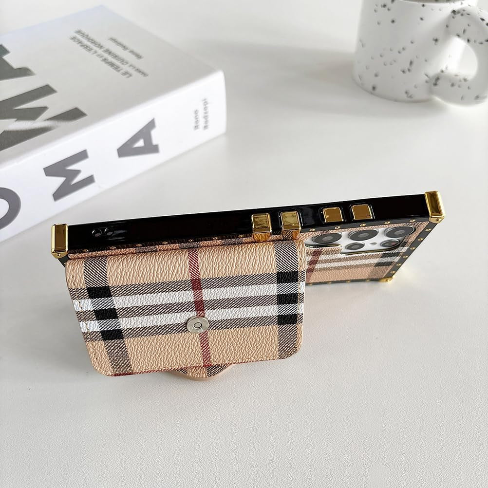 For Samsung Galaxy S22 Ultra Wallet Case with Card Holder,Pu Leather Kickstand Magnetic Clasp Fold Wallet Classical Shockproof Protective Cover Square Case Compatible with Galaxy S22 Ultra 6.8''