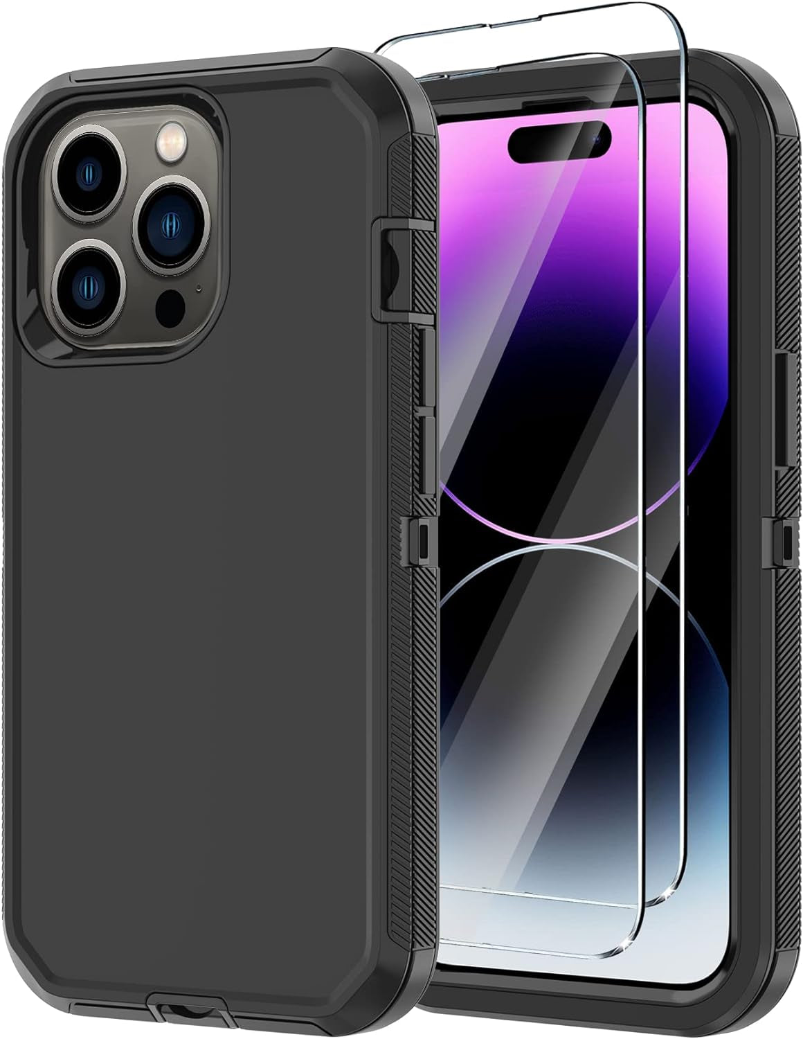 Annymall for Iphone 14 Pro Case with 2 Screen Protector, Heavy Duty Drop Protection Shockproof Full Body 3-Layer Military Rugged Durable Protective Cover for Apple Iphone 14 Pro 6.1" (Blue/Dark)  Annymall   