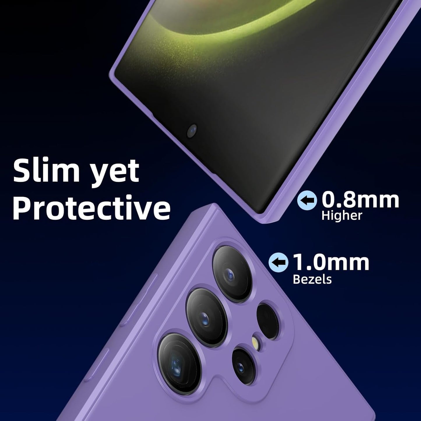 For Samsung Galaxy S22+ plus Case,Compatible with Magnetic, [Military Grade Drop Tested] Shockproof Slim Thin Phone Case,8-S22P-Purple