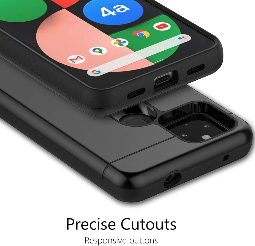 Teelevo Wallet Case for Google Pixel 4A 5G, Dual Layer Case with Card Slot Holder and Kickstand for Google Pixel 4A 5G - Black  Teelevo   