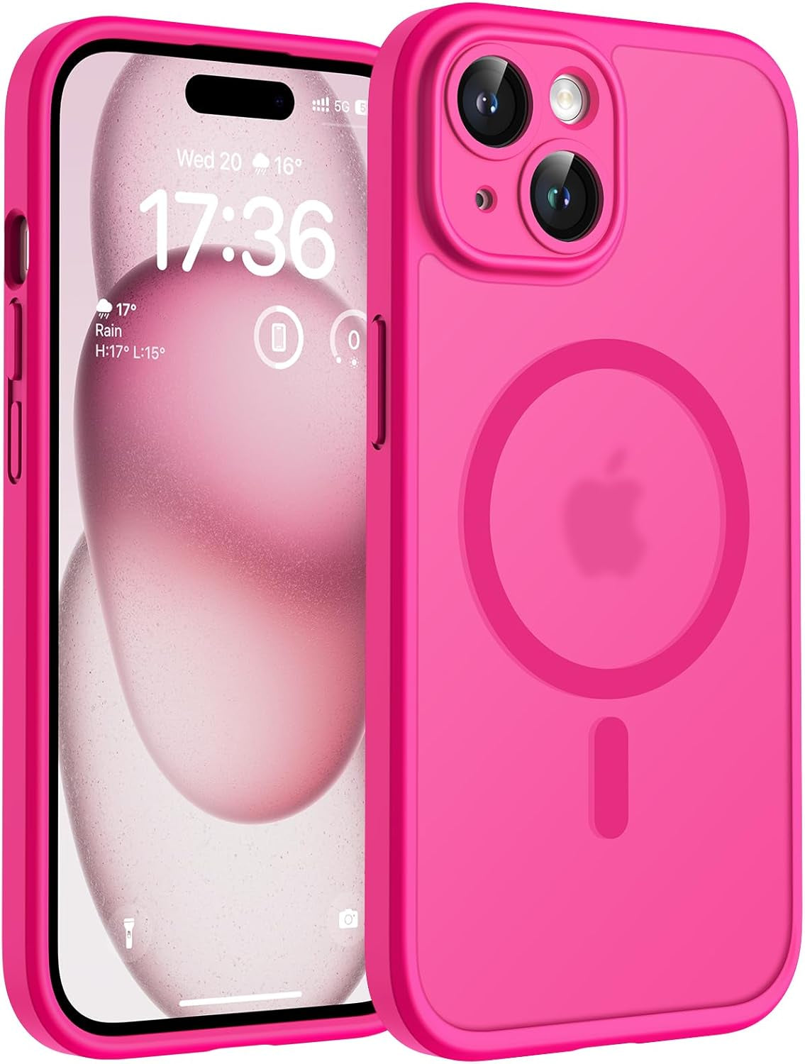 TOCOL for Iphone 17 Pro Case, Compatible with Magsafe, Full Camera Protection, Built-In Magnetic Ring, Drop Protection, Translucent Matte Phone Case for Iphone 17 Pro 6.3 Inch (Black)