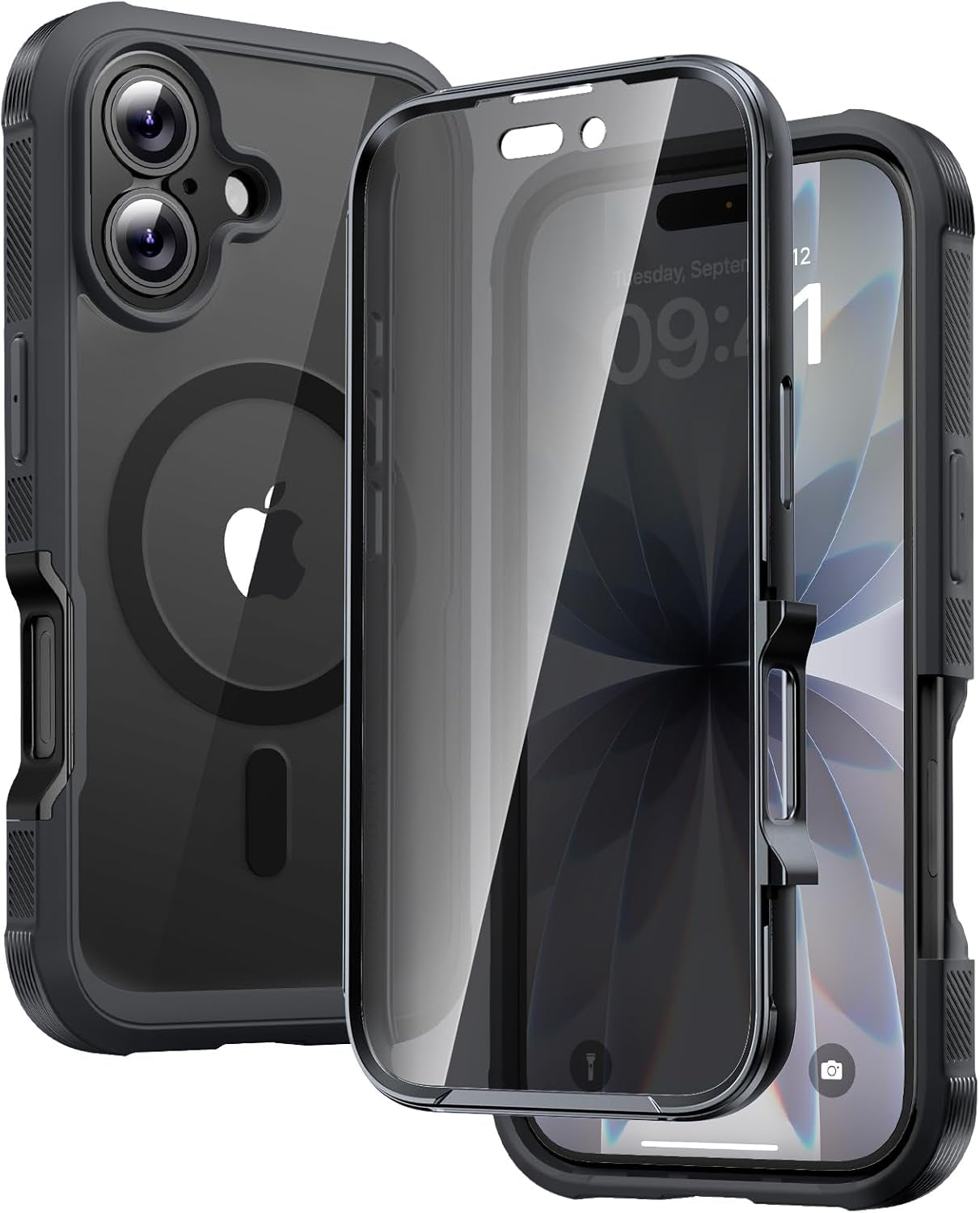 Diaclara Magnetic Designed for Iphone 17 Pro Max Case Full Body Bumper,[Compatible with Magsafe] Military Drop Proof Cover with Built-In Touch Sensitive Anti-Scratch Screen Protector,Orange