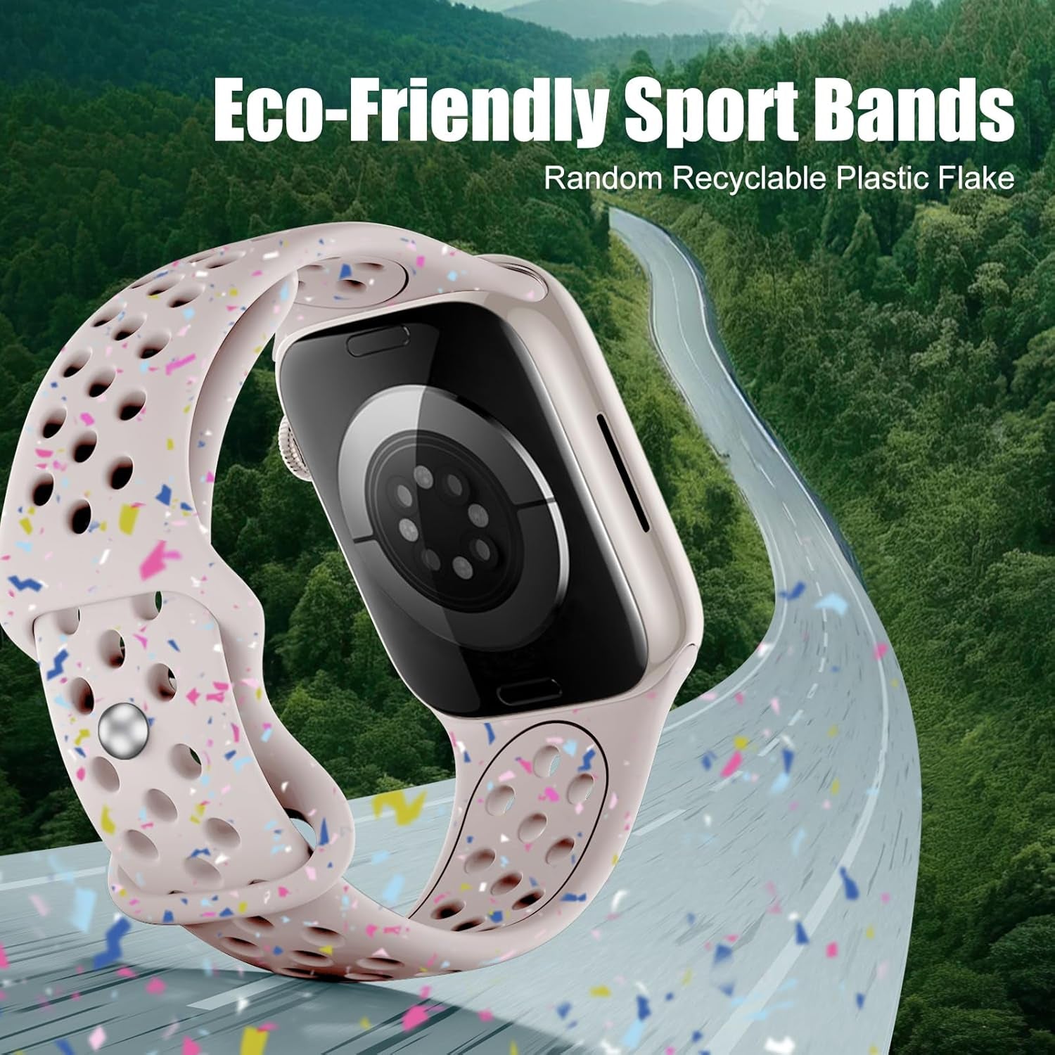 3 Pack Band Compatible with Apple Watch Bands 38Mm 40Mm 41Mm 42Mm 44Mm 45Mm 49Mm for Women Men, Soft Silicone Breathable Sport Strap for Iwatch Bands Series 9 8 7 6 5 4 3 2 1 SE Ultra 2 Ultra