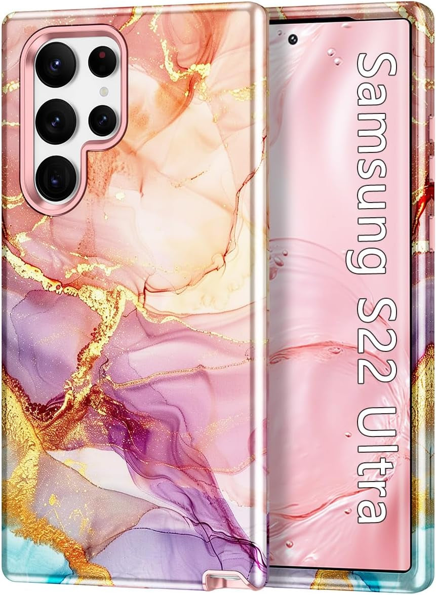 Btscase for Samsung Galaxy S22 plus Case, [Military Grade Drop Tested] Marble Pattern Design Slim Rugged Shockproof Women Girls Men Protective Anti-Scratch Cover for Galaxy S22 plus 5G, Cobalt Blue