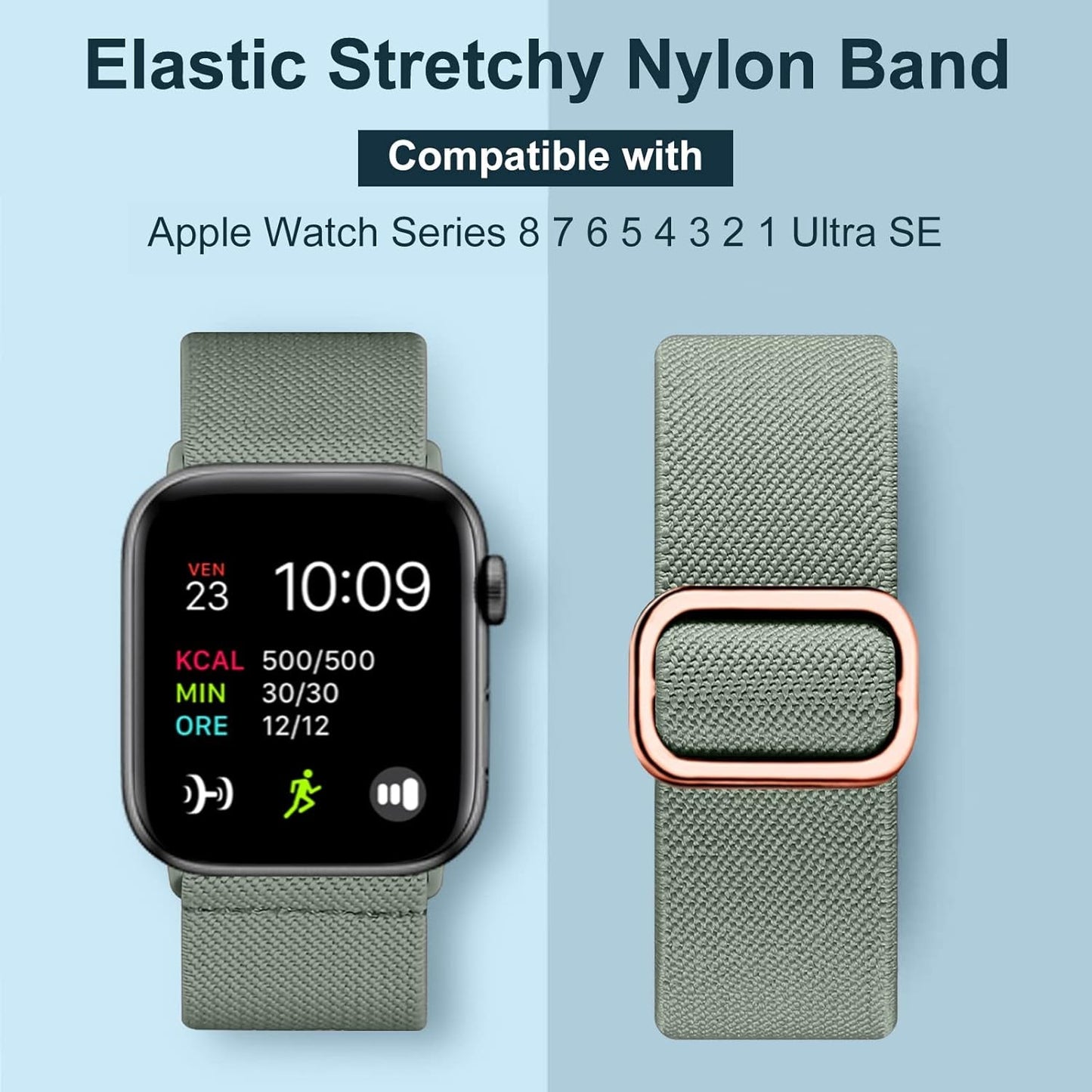 10 Pack Stretchy Nylon Bands Compatible with Apple Watch Band 44Mm 45Mm 49Mm 42Mm 40Mm 38Mm 41Mm Women Men, Elastic Sport Apple Watch Band Strap for Iwatch Series 8 7 6 5 4 3 2 1 SE Ultra