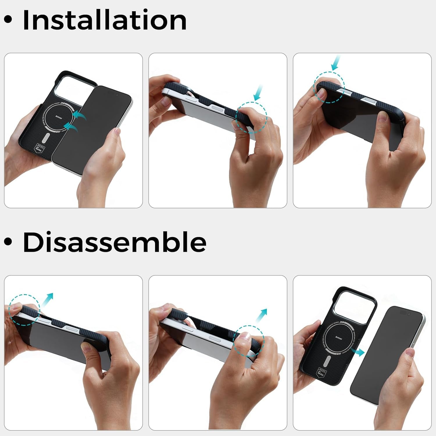 BENKS Armorair Case for Iphone 17 Pro Max, Compatible with Magsafe, Ultra Slim & Lightweight Minimalist Case Built with Dupont Kevlar Aramid Fiber, Black