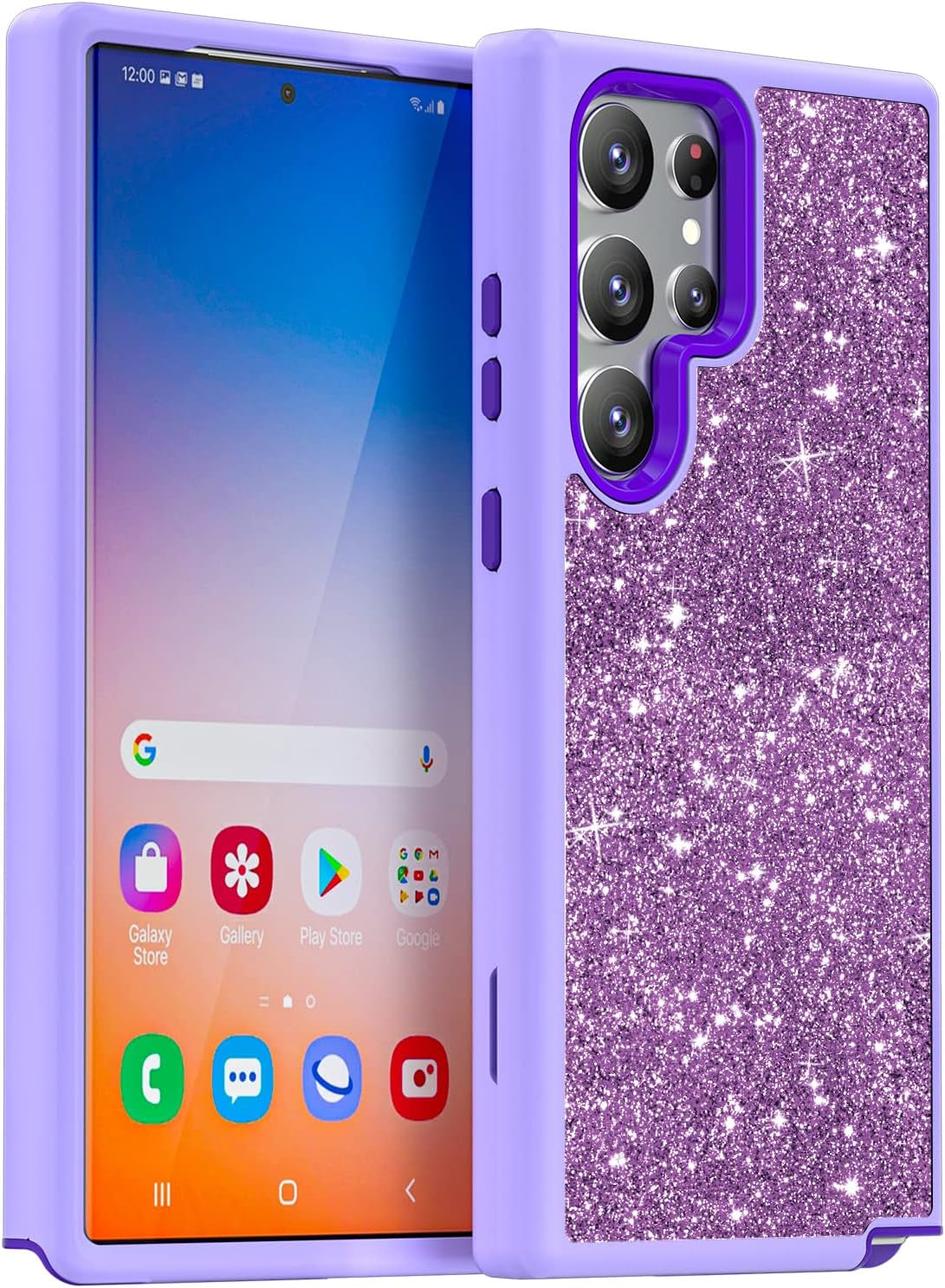 Aicase for Samsung Galaxy S23 Ultra Case 5G,Bling Shiny Glitter Girly Heavy Duty Drop Protection Shockproof 3-Layer Military Protective Phone Case for Samsung S23 Ultra 6.8" 2023